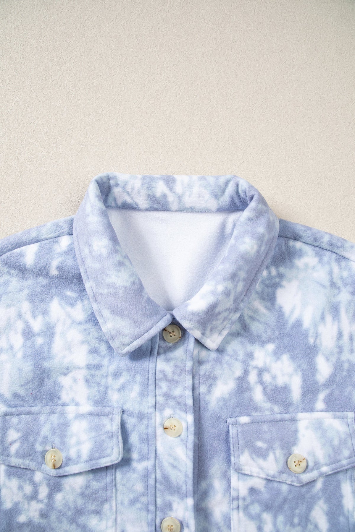 Abstract Tie Dye Patch Pocket Collared Jacket