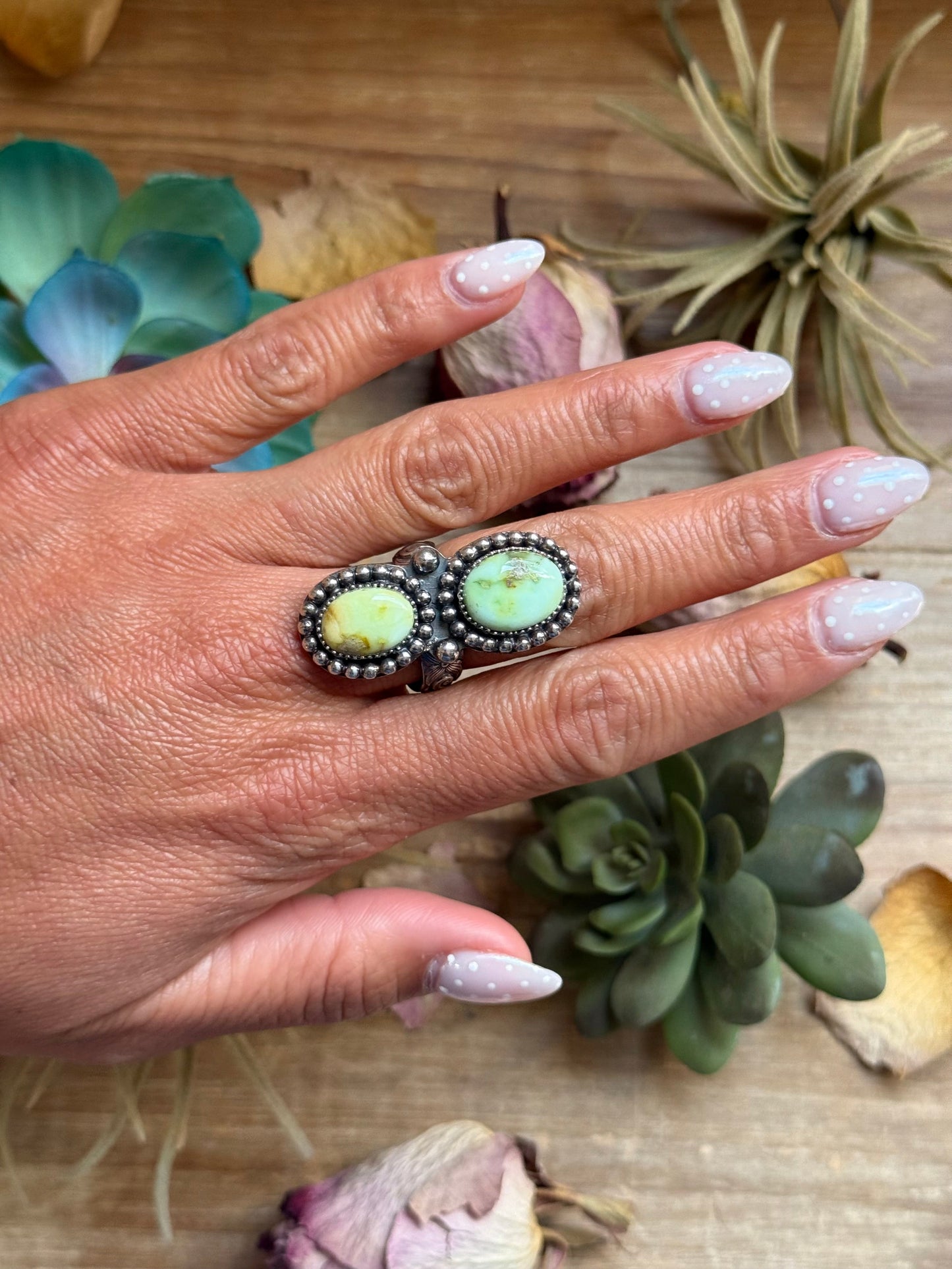 Mj Ring -Palomino Turquoise Adjustable Ring