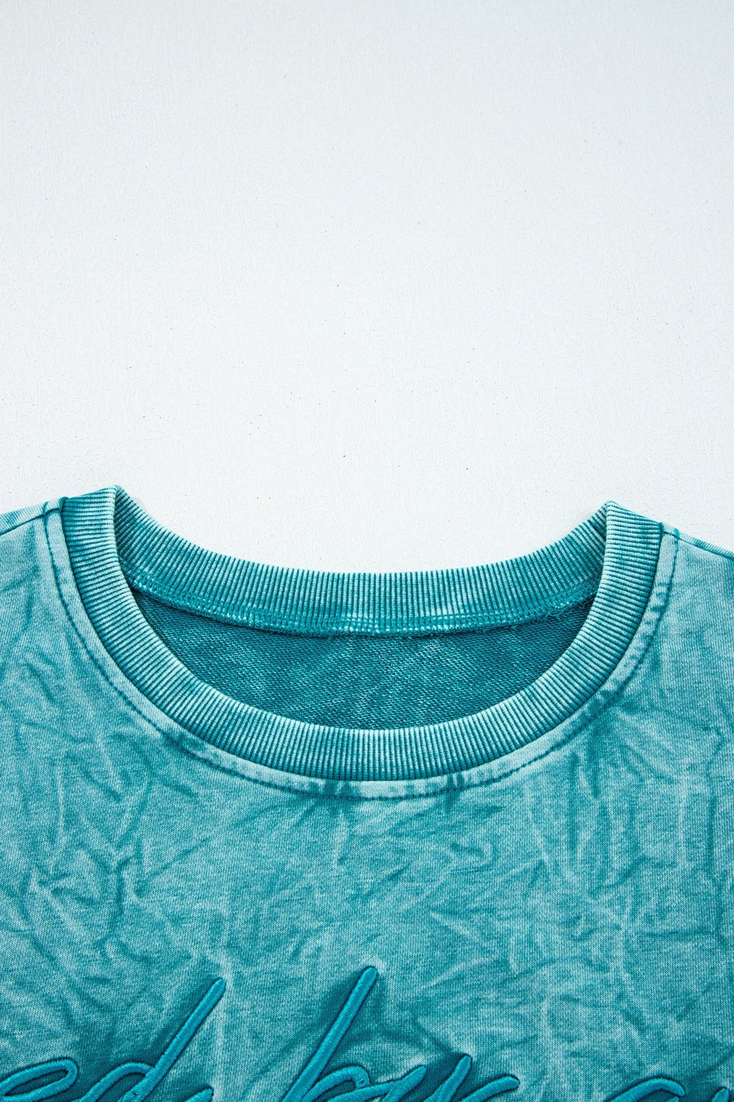 Saved by Grace Embroidered Mineral Wash Loose Sweatshirt