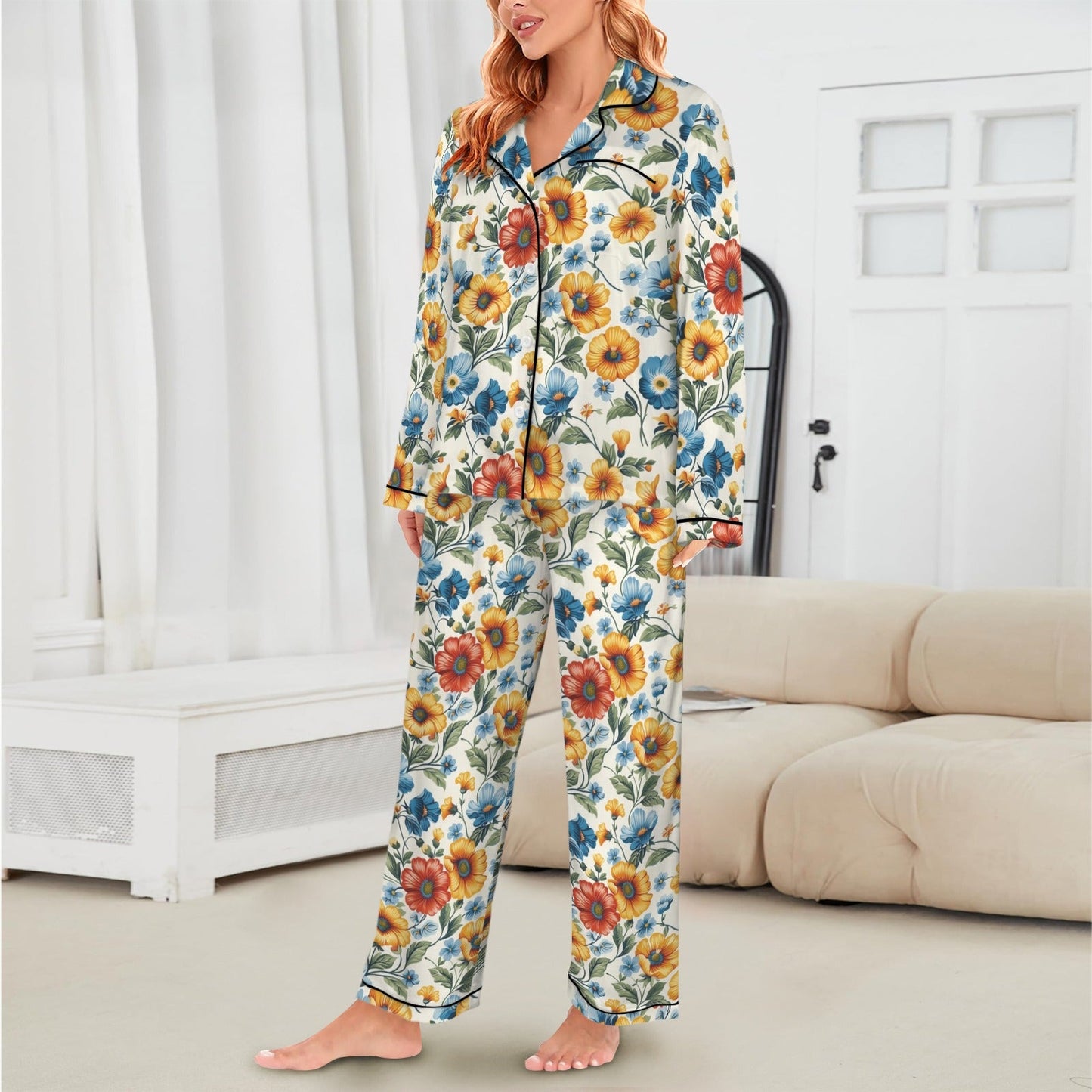 Colores De Mexico Spring Florals Satin Pajamas