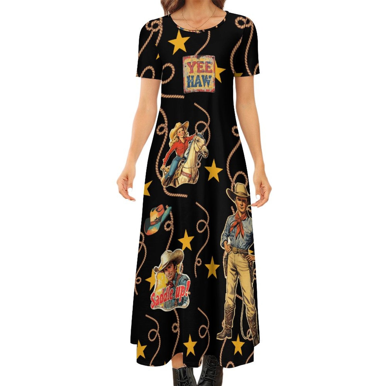 vintage cowgirl dress Bree Midi Sleeveless Dress Pink Vintage Cowgirl SS Dress,