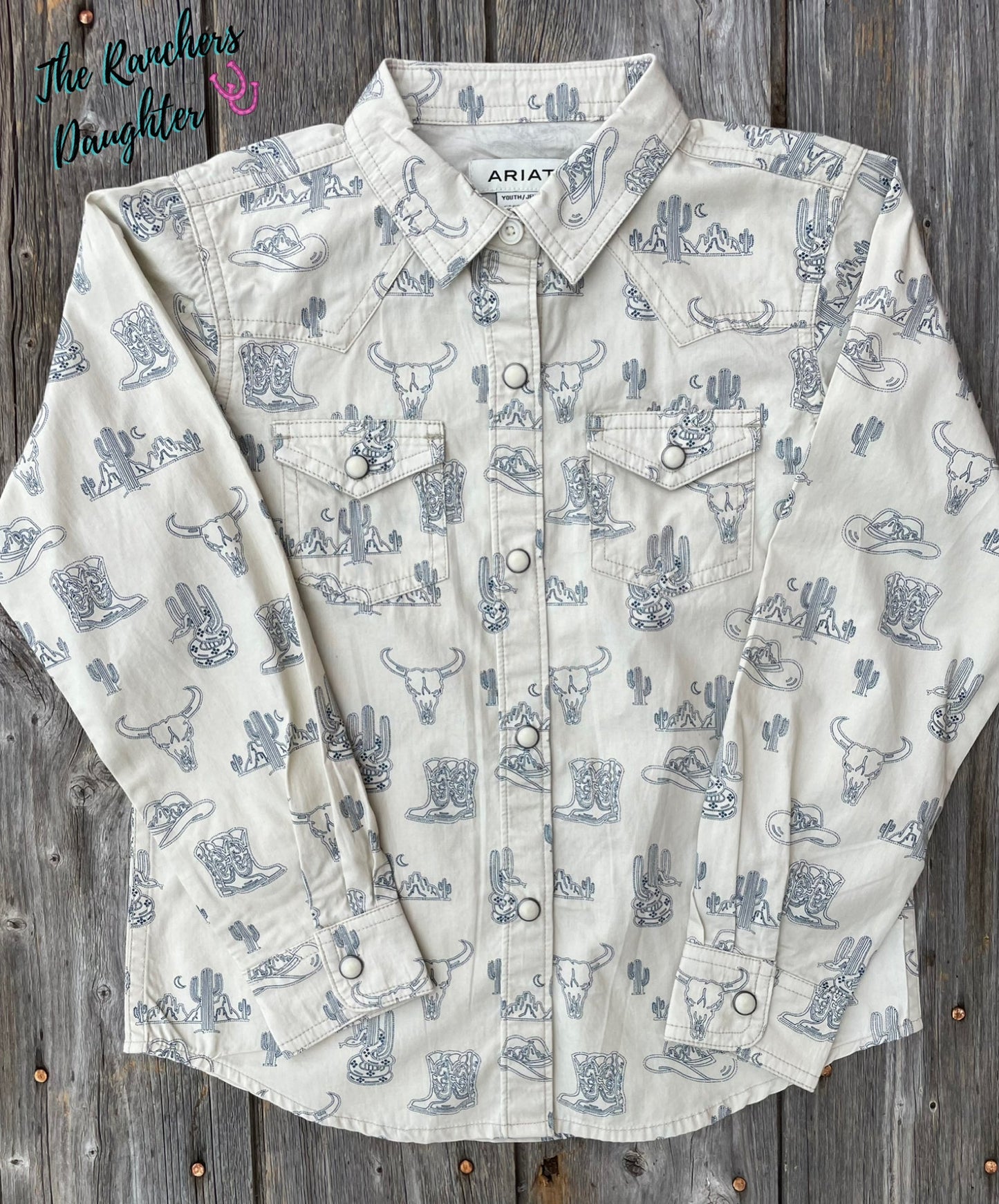 Ariat Girls Mila Desert Print Western Shirt