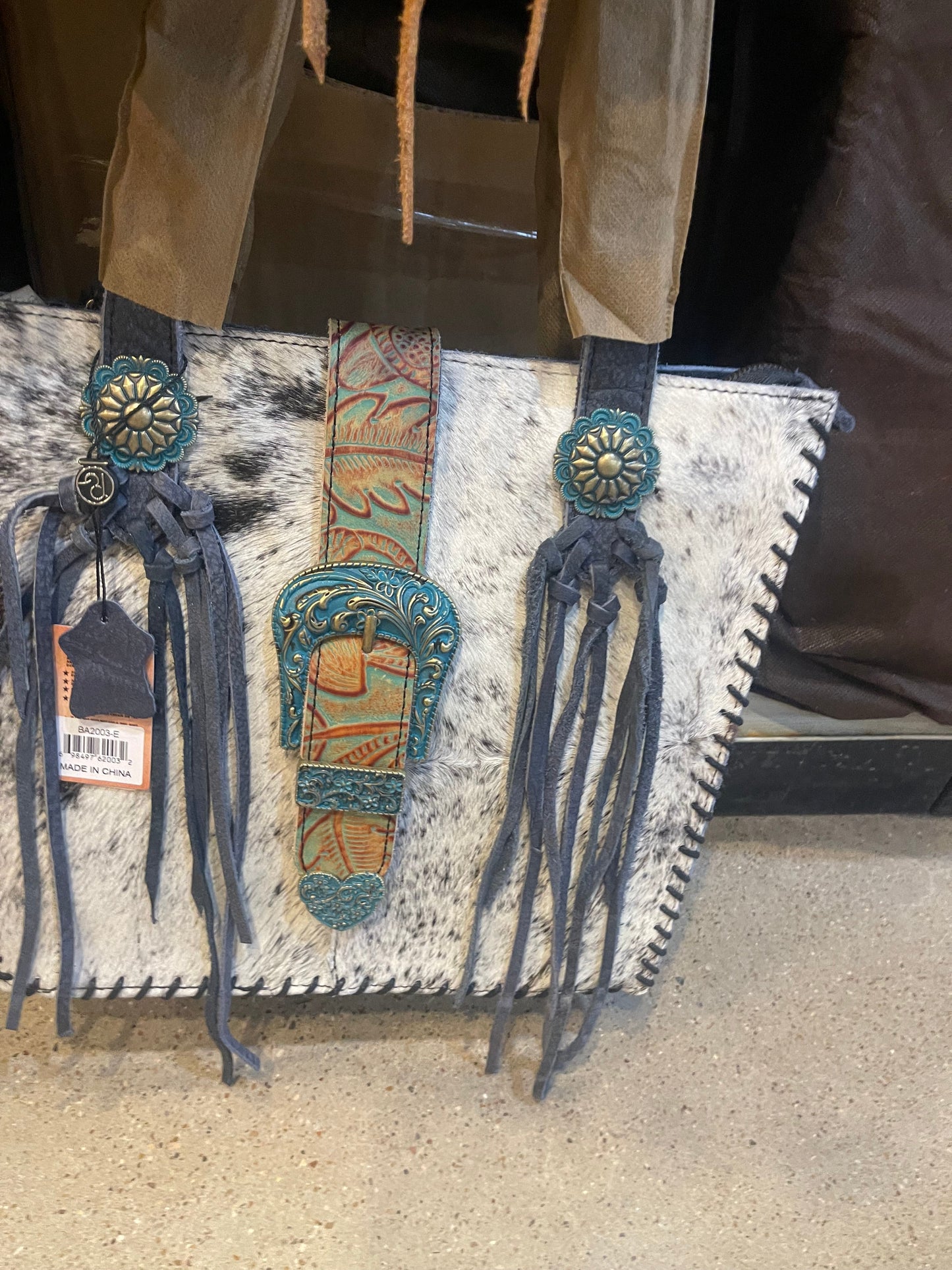 Belt Buckle Concealed Pocket Handbag Purse