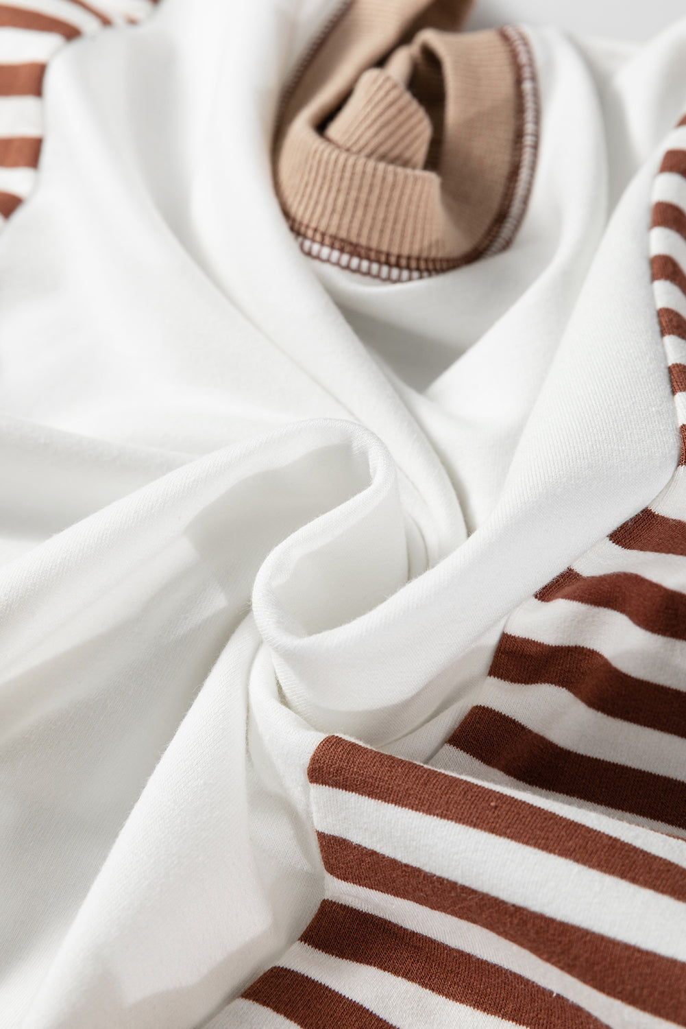 Stripe Colorblock Contrast Stitch Oversized Sweatshirt