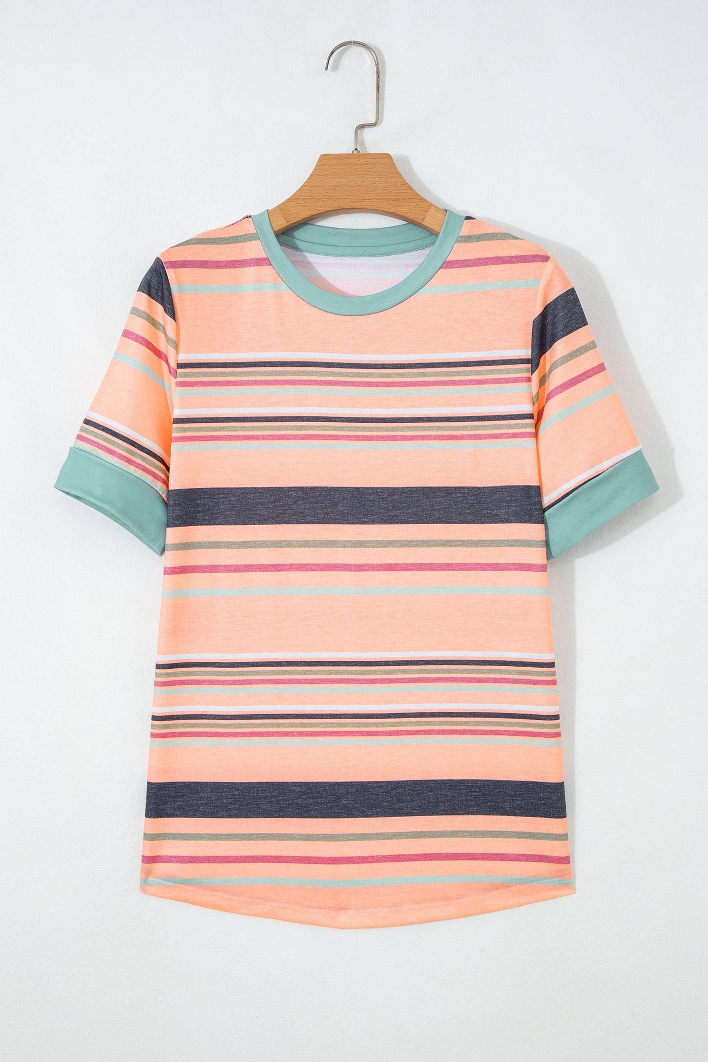 Stripe Short Sleeve Crew Neck T-Shirt