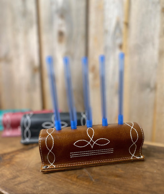 Tan Bootstitch Pencil Holder