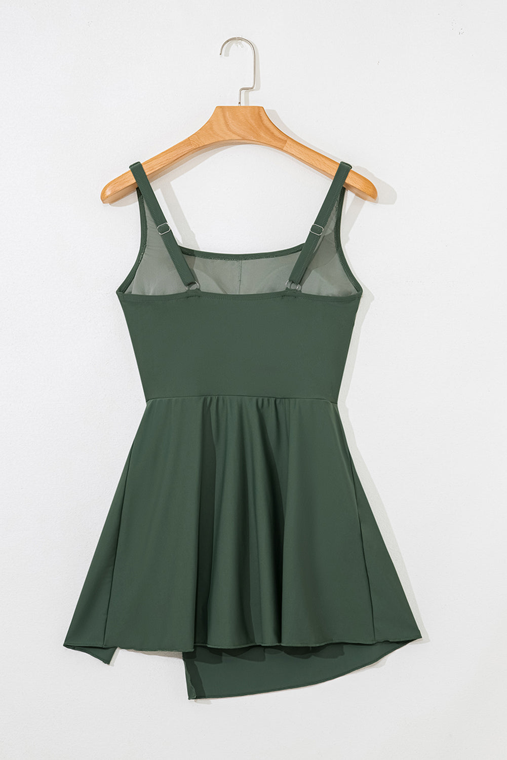 Side Tied Waist Square Neck A-line Swim Dress