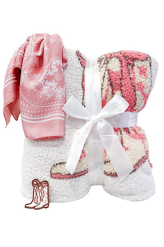 Pink Boot Luxury Blanket Bundle