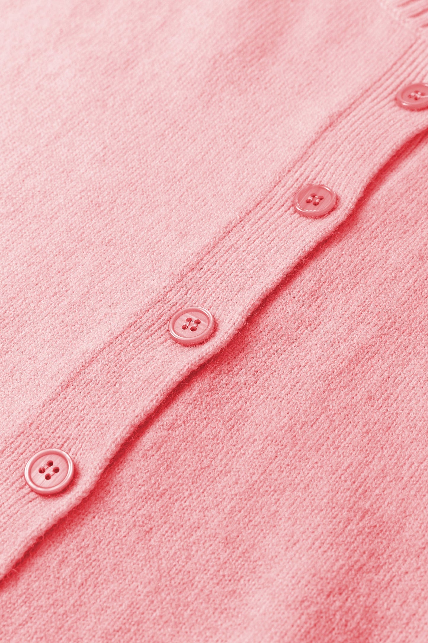 Solid 3/4 Sleeve Boxy Button-Down Cardigan