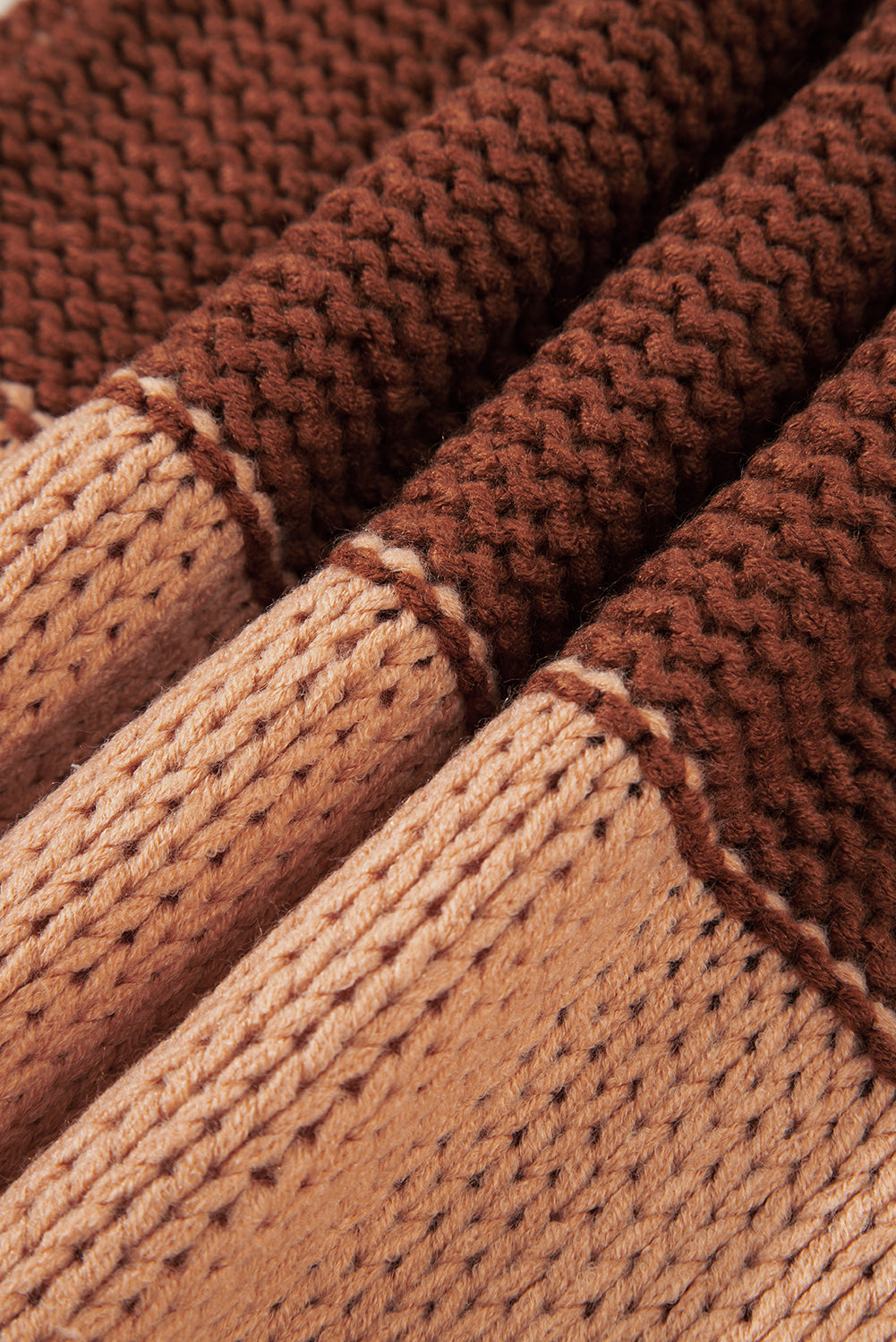 Colorblock Drop Shoulder Cropped Sweater