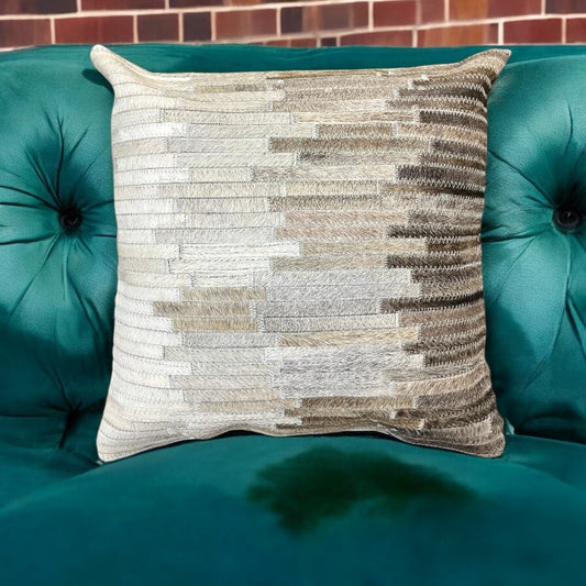 Patchwork cowhide pillow