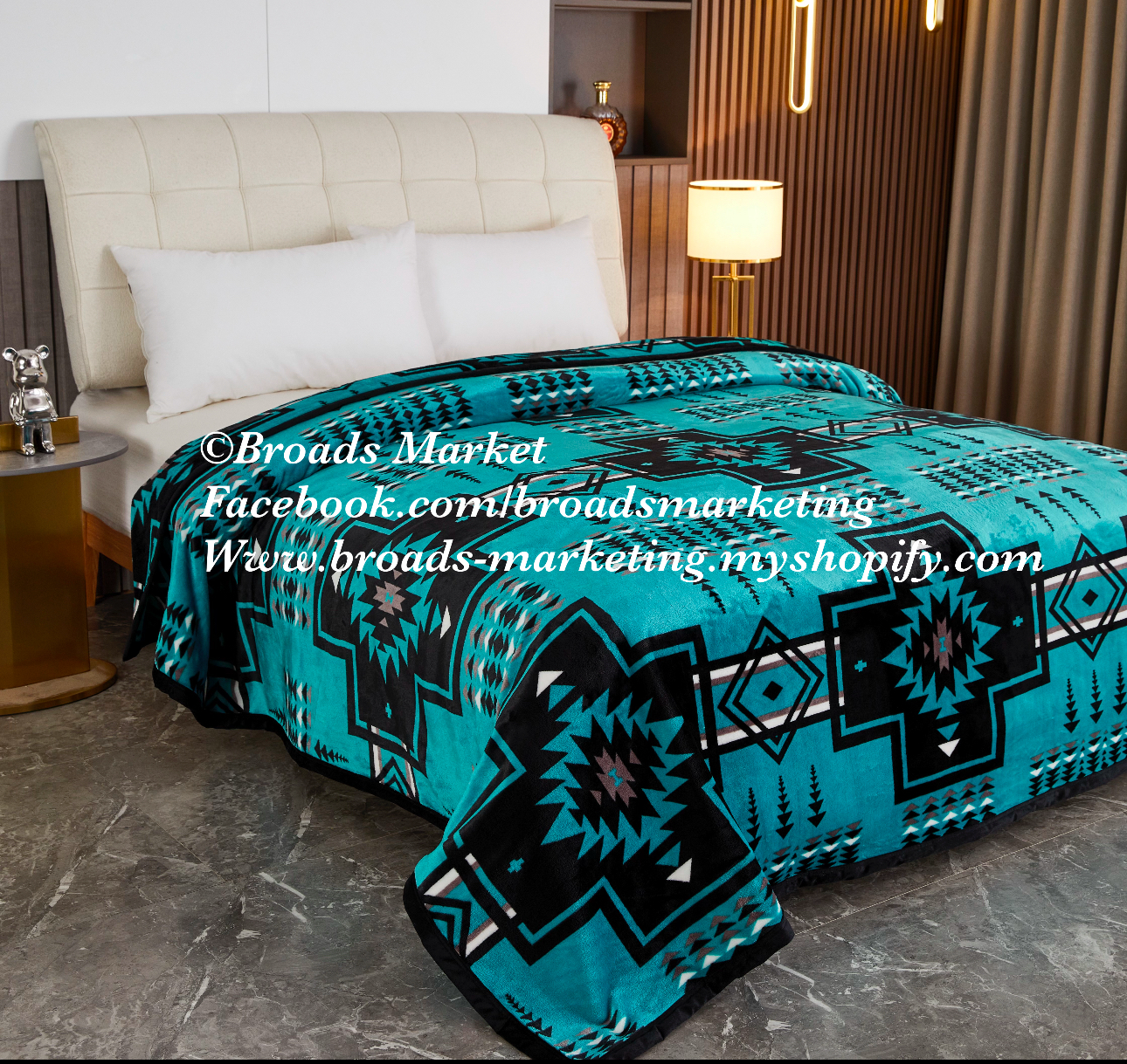 Danny Turquoise Super Plush Blanket
