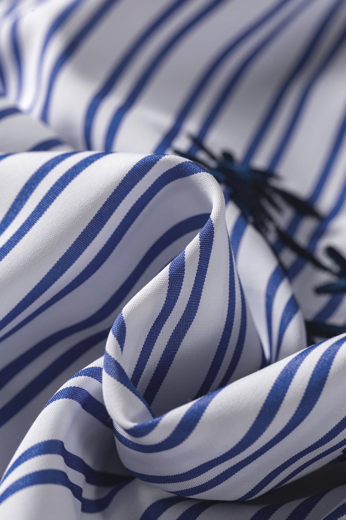 Stripe Embroidered Button Front Long Sleeve Shirt