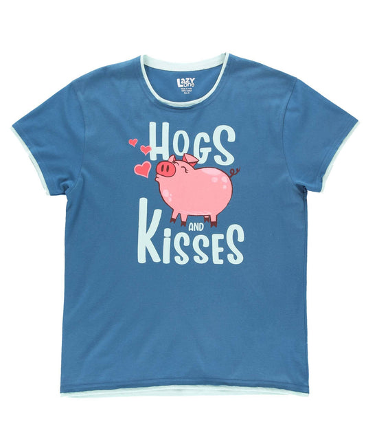Hogs & Kisses Blue Women's Regular Fit PJ Shirt by Lazy One