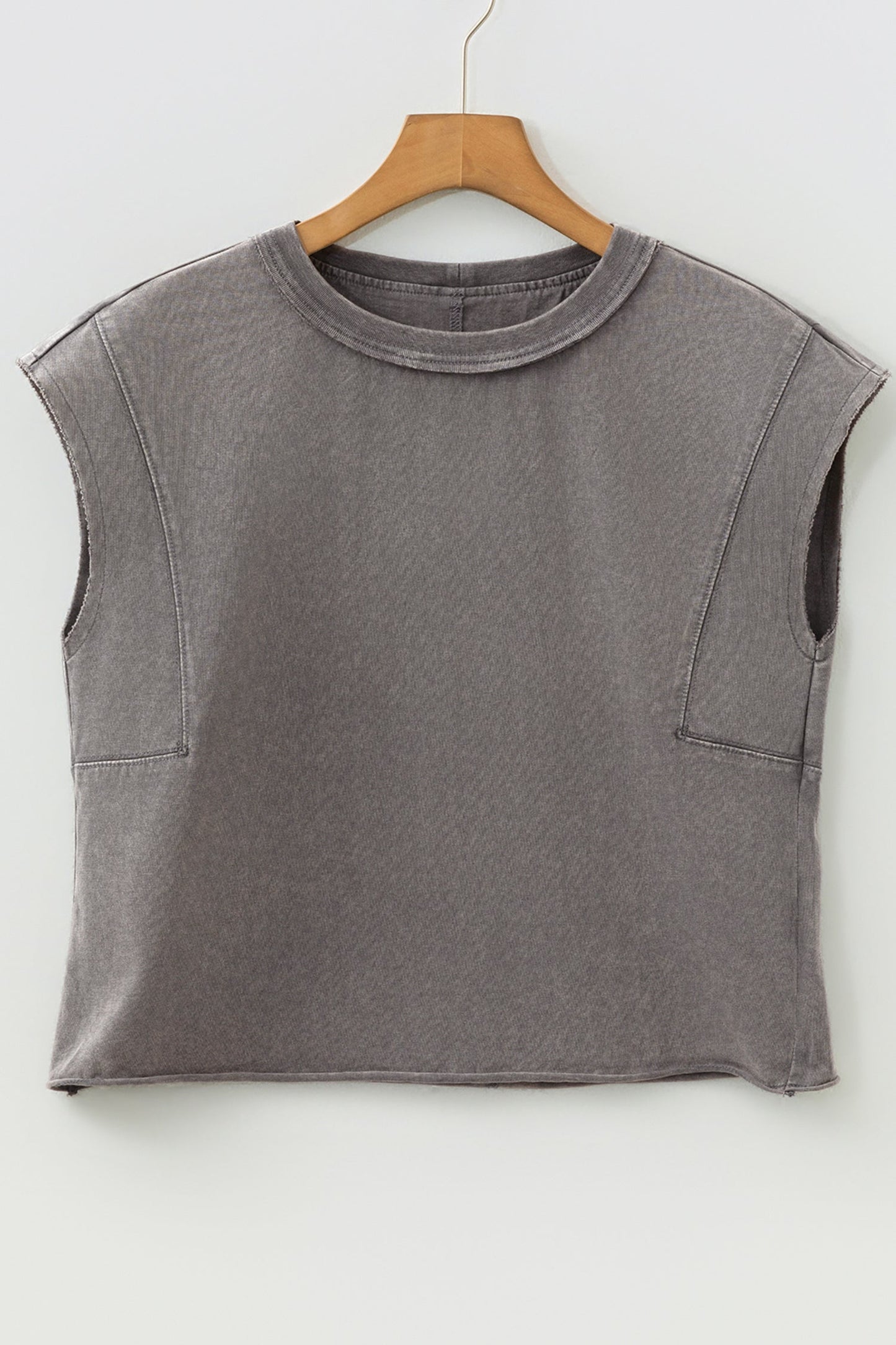 Solid Mineral Wash Boxy Tank Top