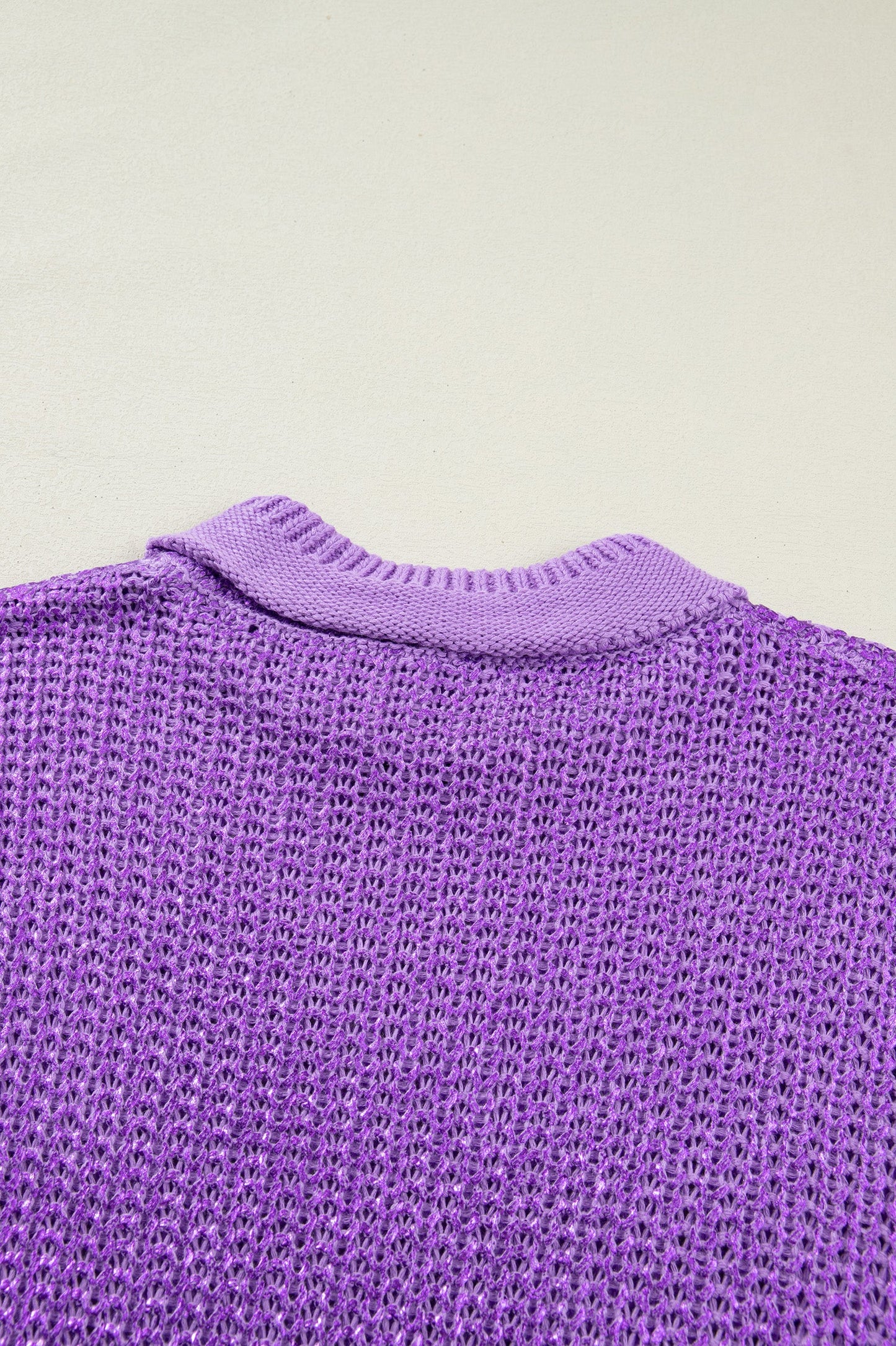 Solid Mock Neck Short Sleeve Knit Sweater