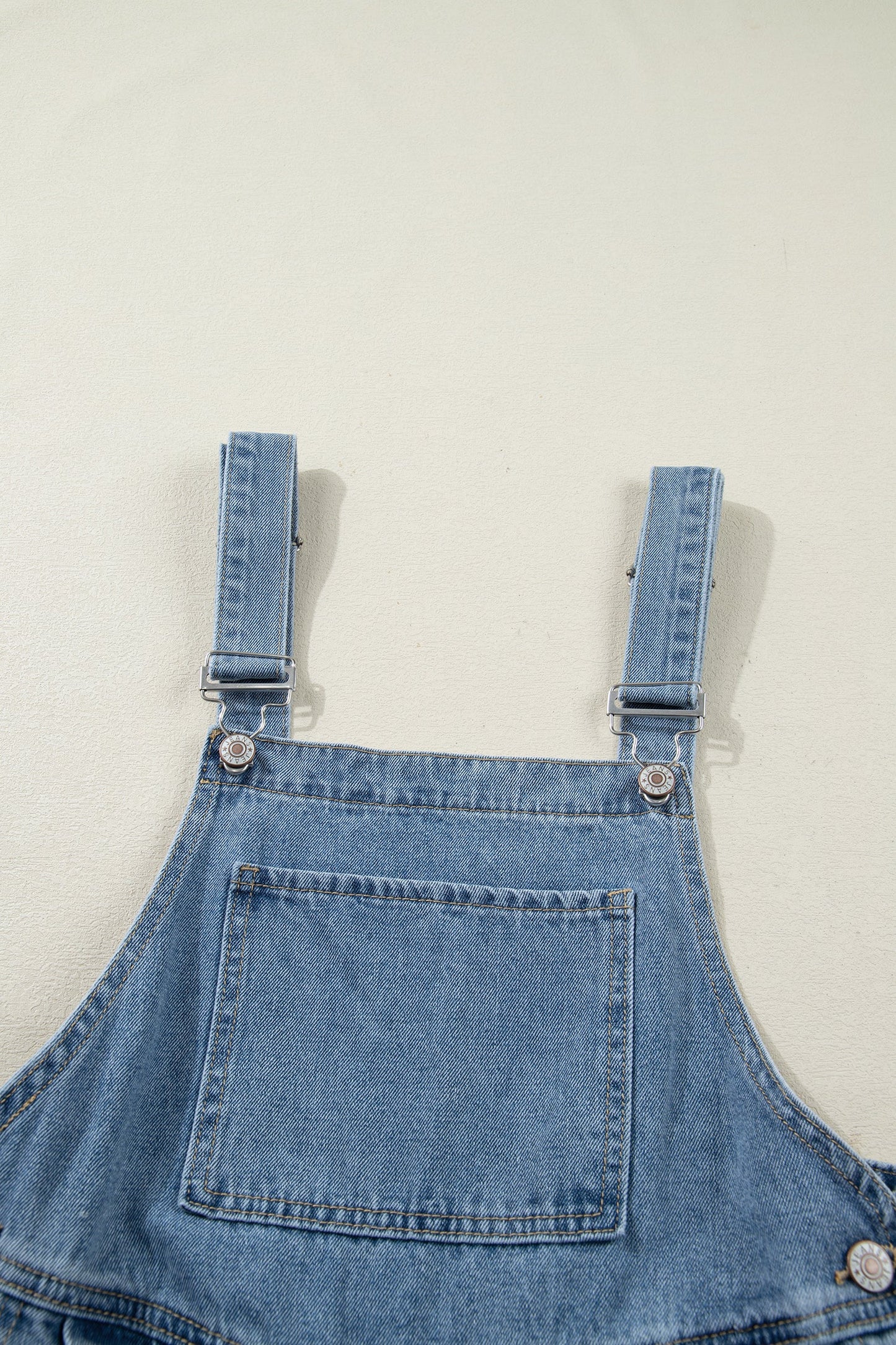 Pleated Wide Leg Retro Pocketed Denim Jumpsuit