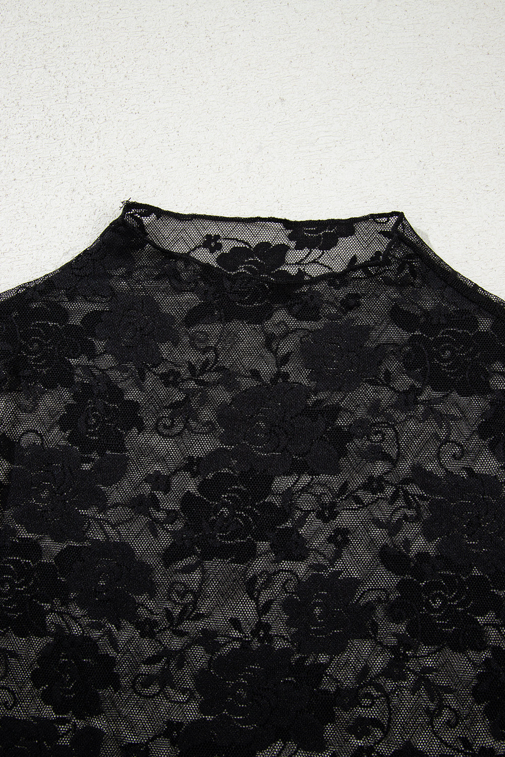 Plus Size Floral Mesh Long Sleeve Top