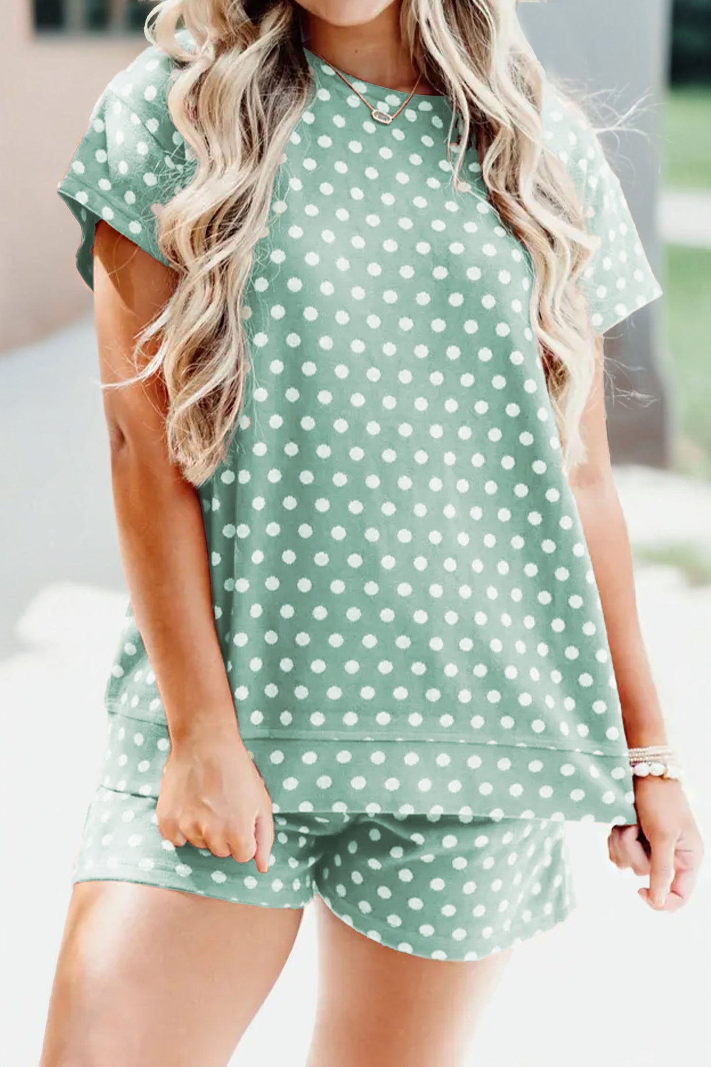 Polka Dot Short Sleeve Top & Shorts Set