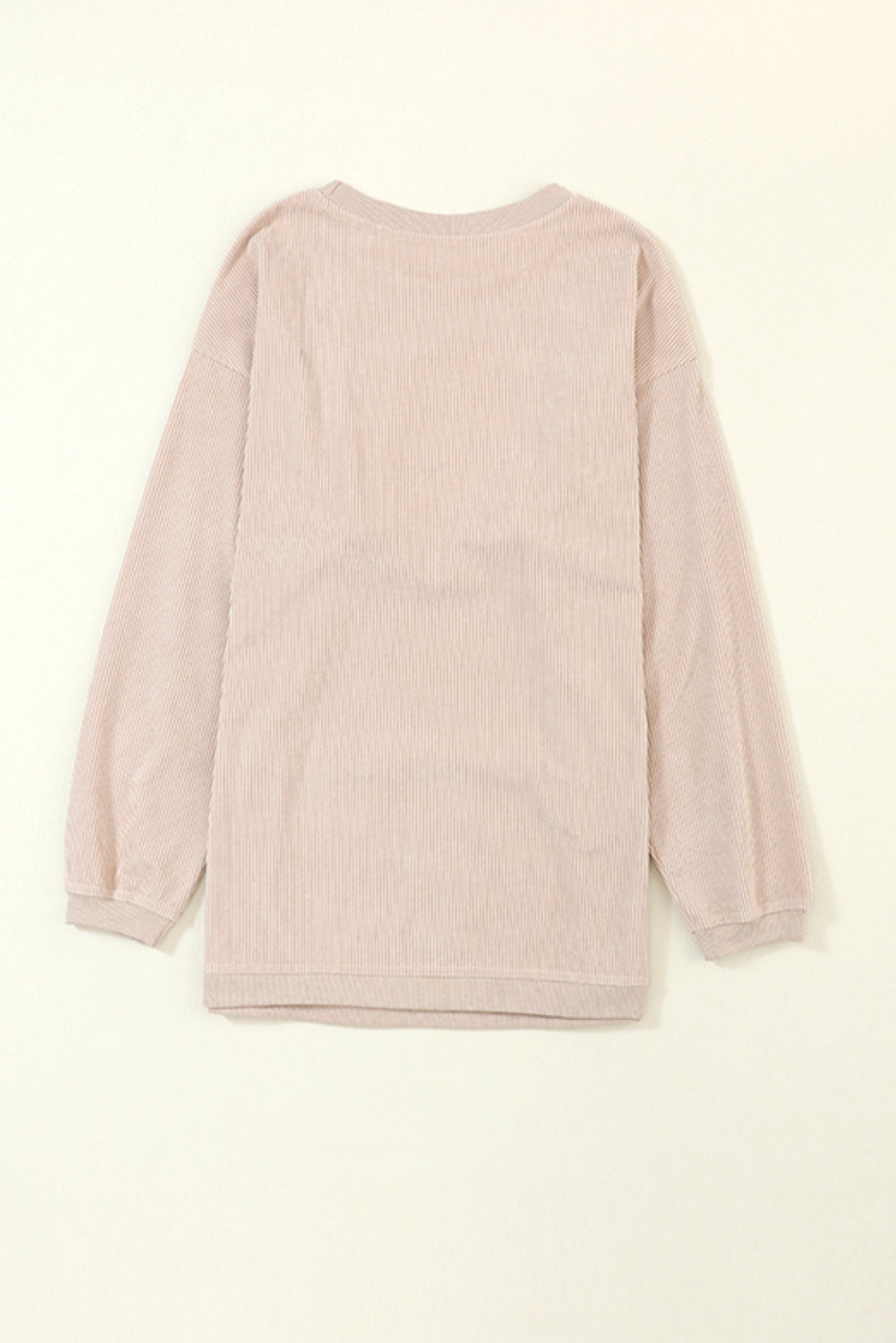 Solid Ribbed Corduroy Long Sleeve Oversized Sweatshirt