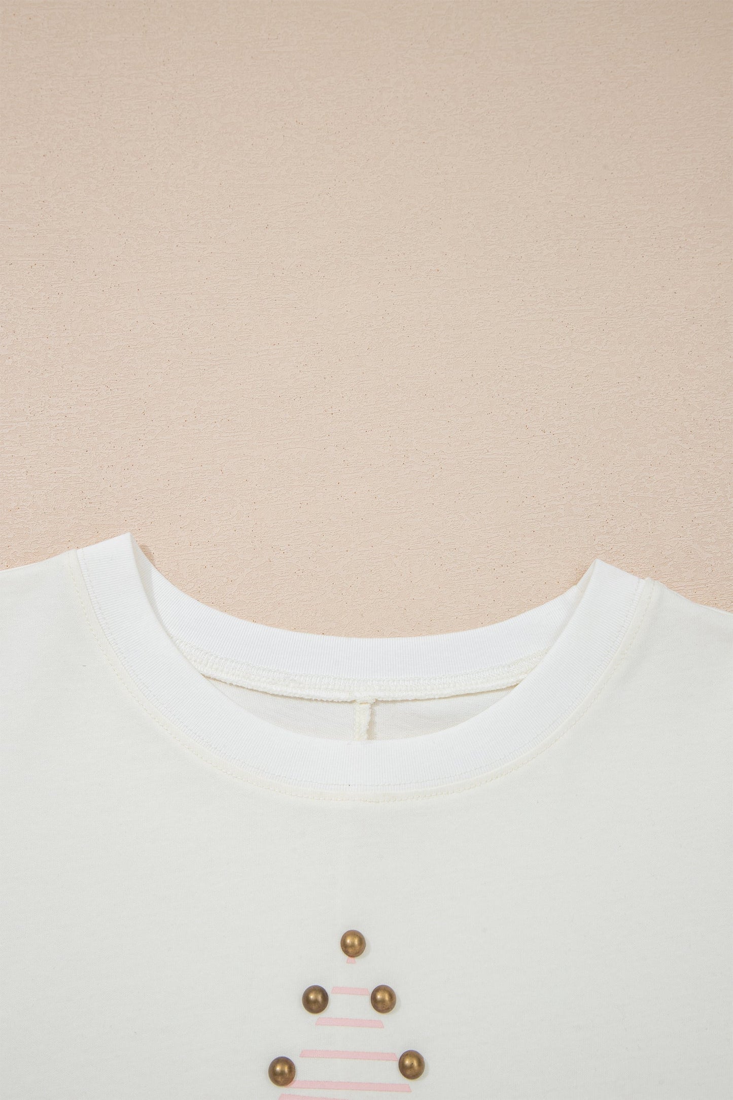 Star Stud Detail Cotton Jersey Casual Top