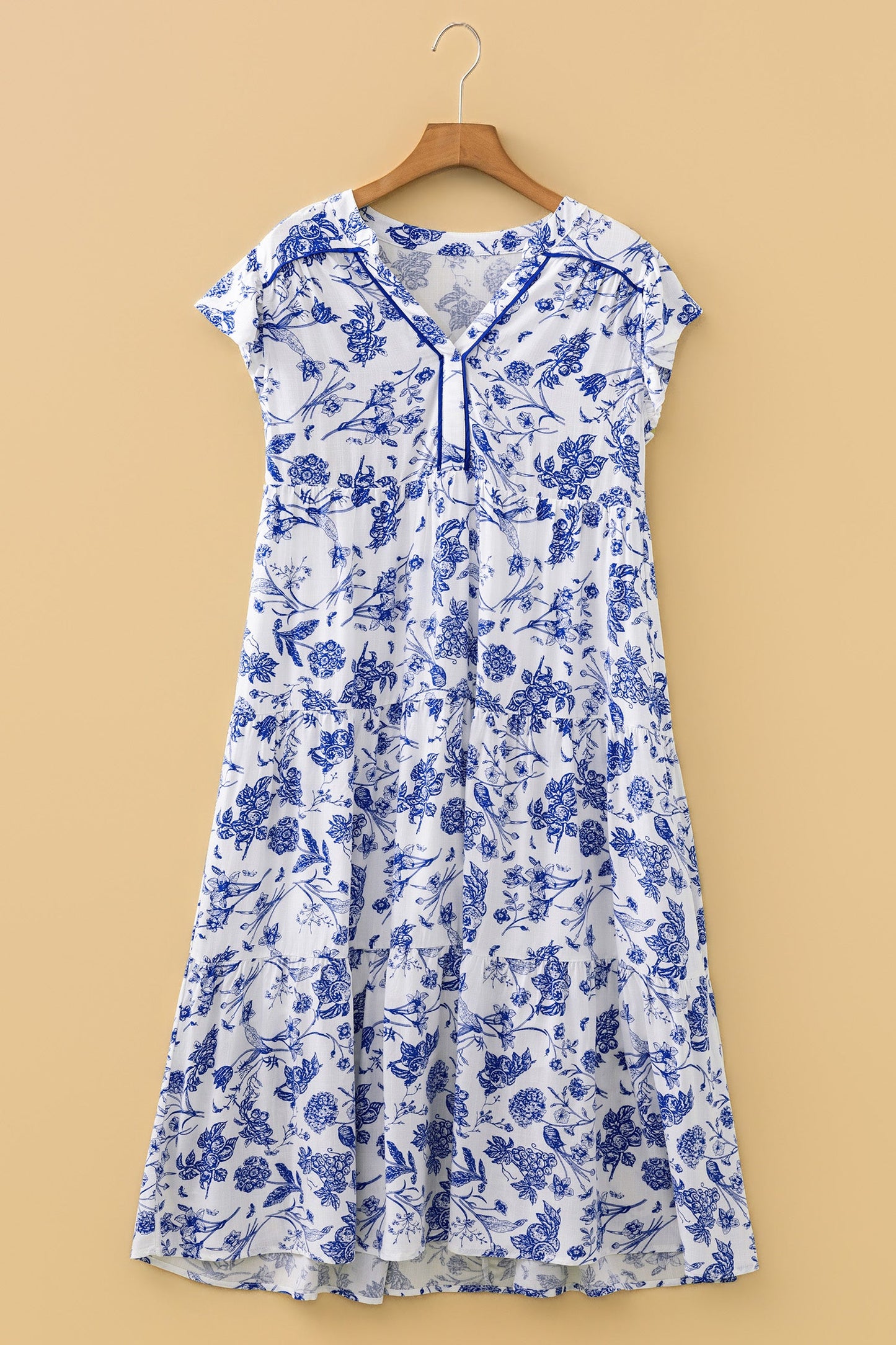 Floral Ruffle Tiered Midi Dress