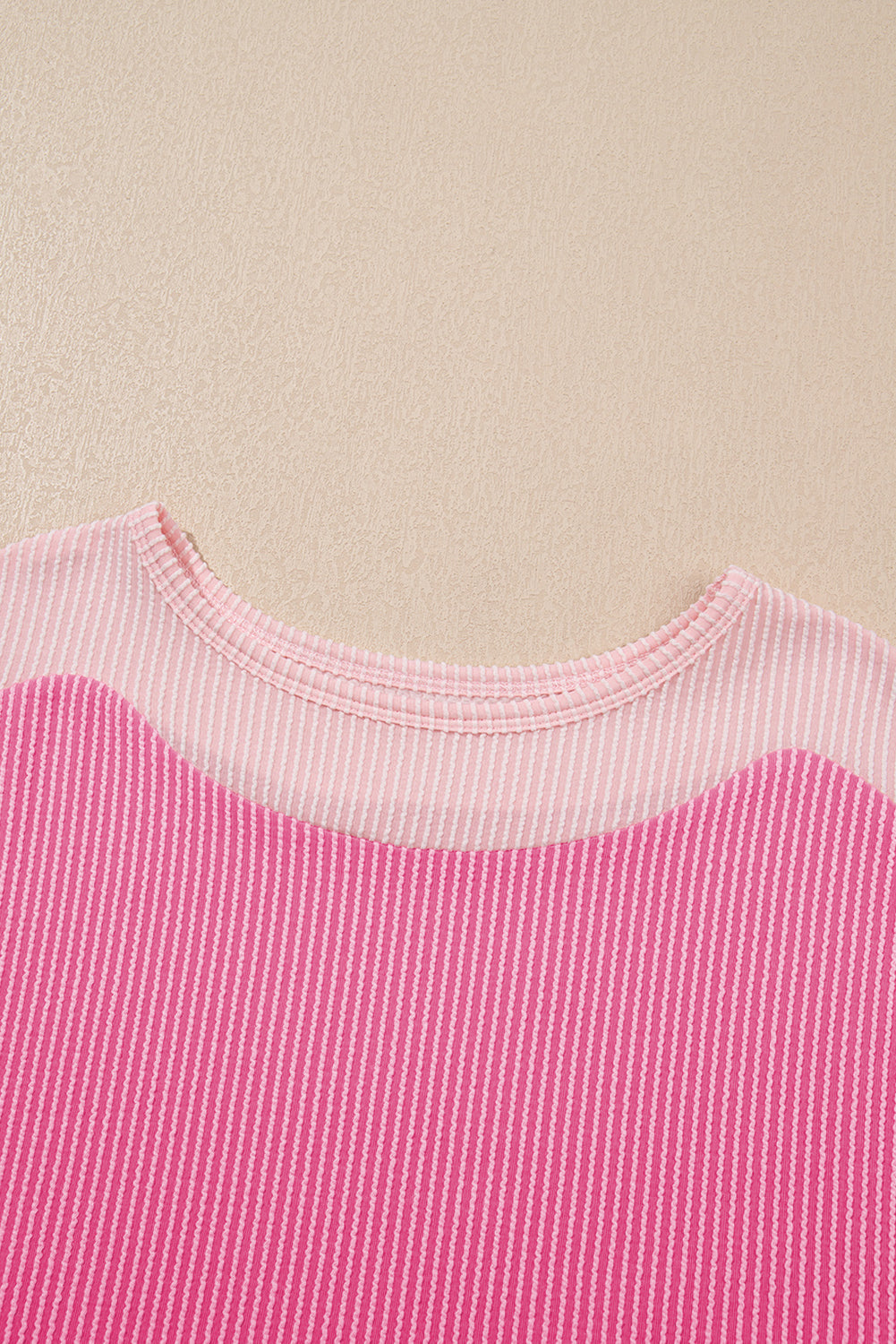 Colorblock Corded Top & High-Waisted Bottom