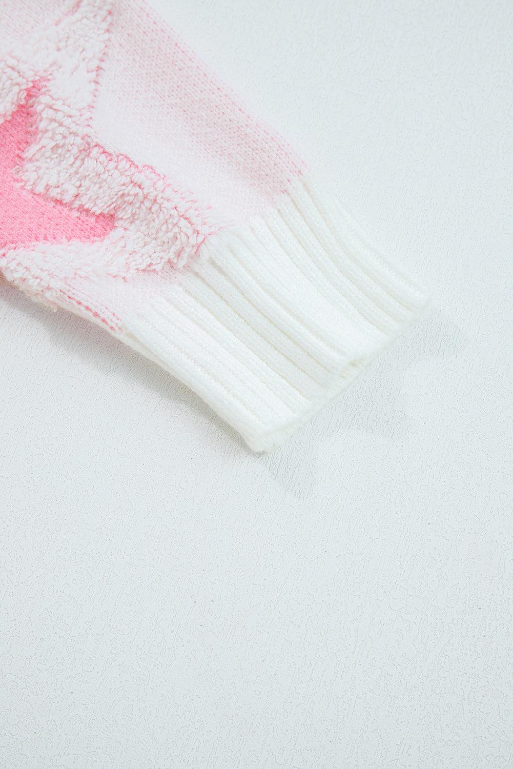 Star Ribbed Trim Drop Shoulder Oversized Sweater