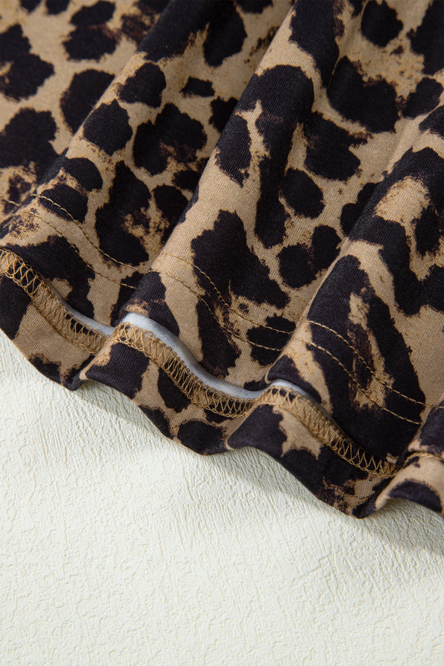 Leopard & Floral Square Neck Long Sleeve T-Shirt