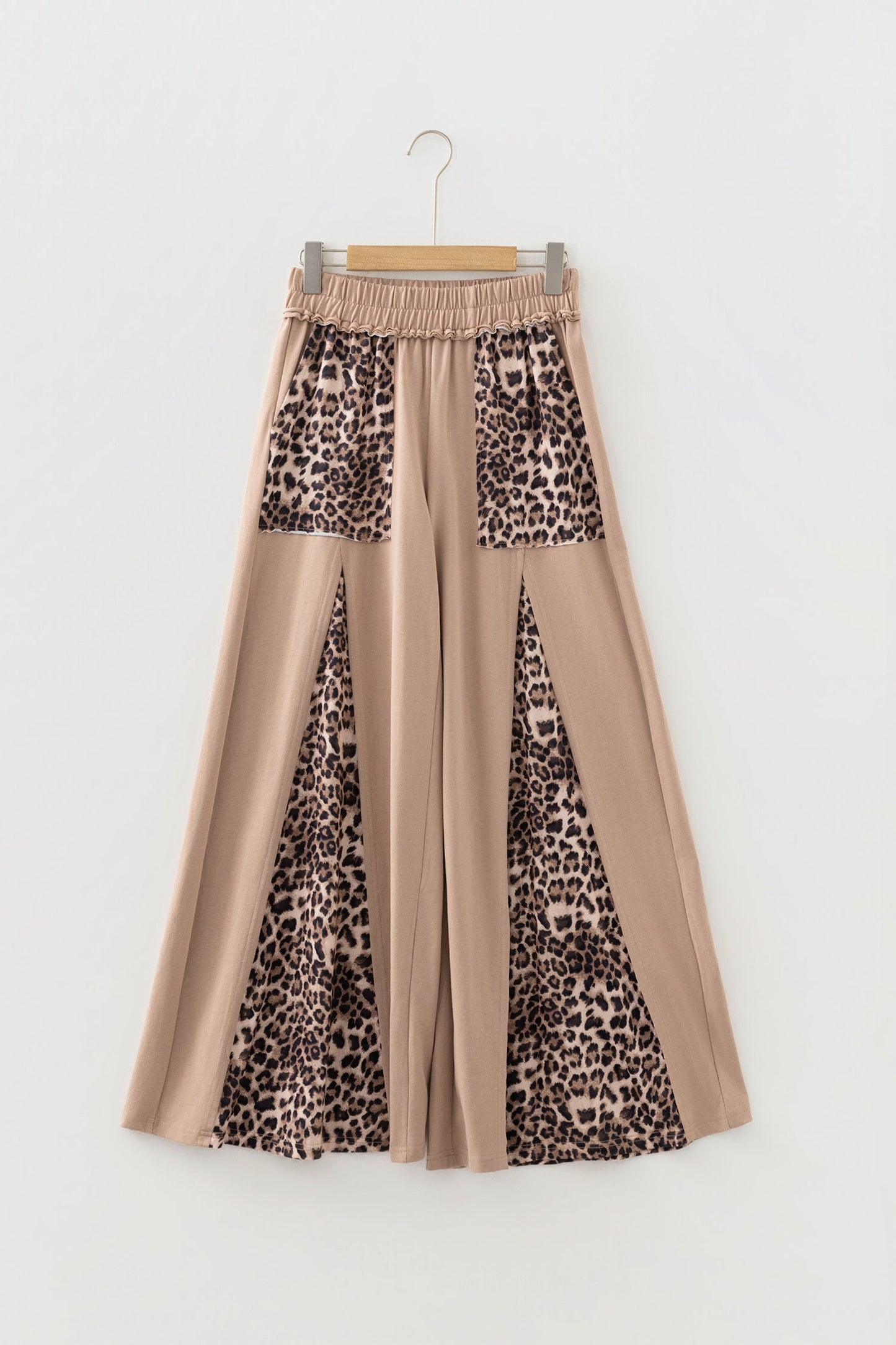 Leopard Mineral Wash Patchwork Wide Leg Pants