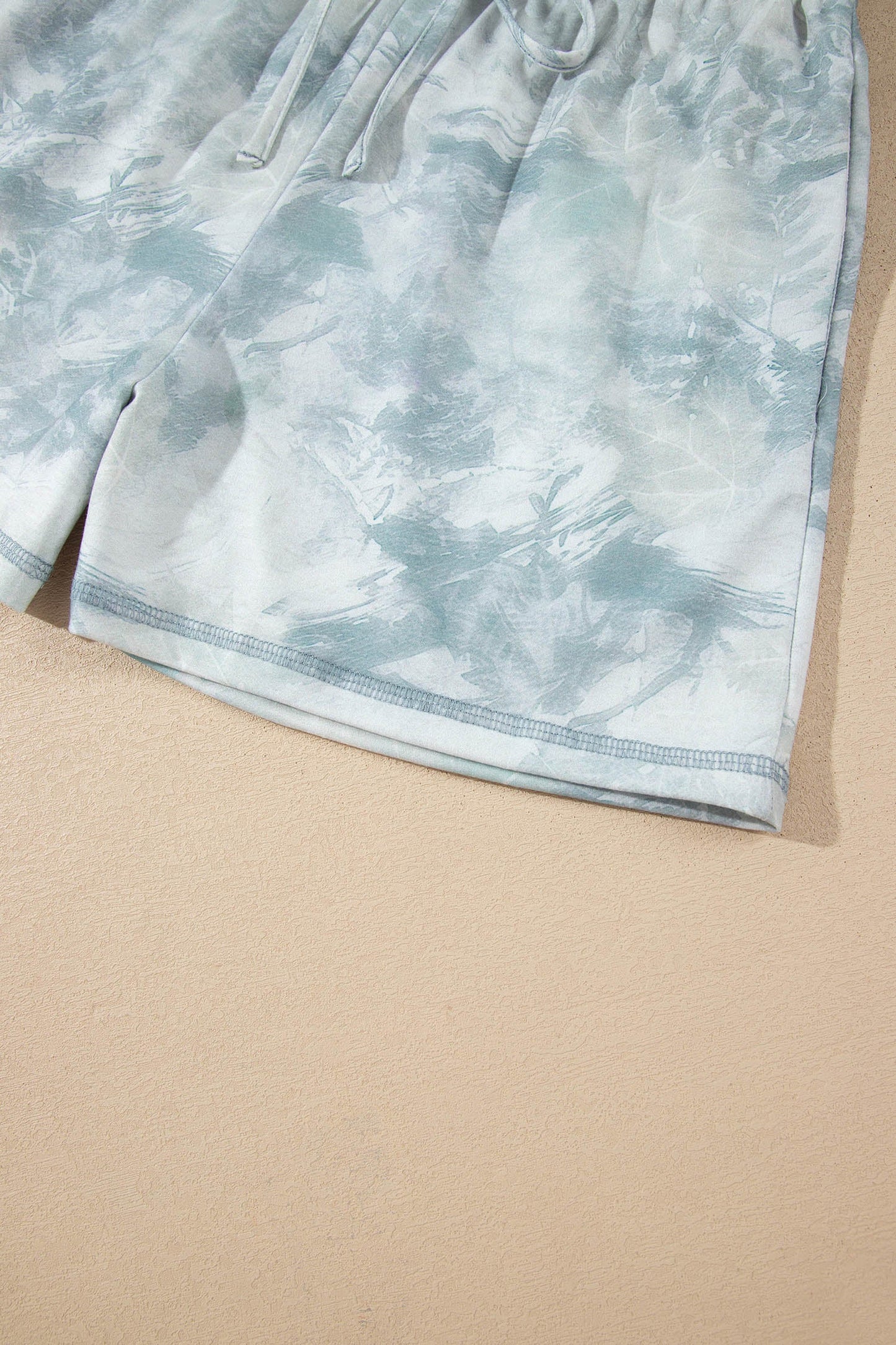 Camo Short Sleeve Top & Elastic Waist Shorts Set