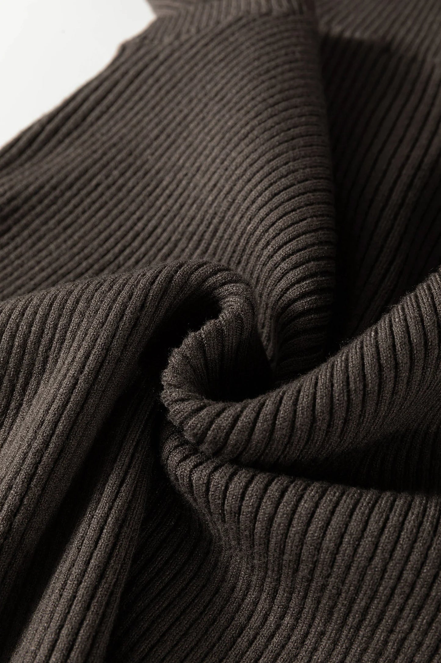 Solid Ribbed Knit Turtleneck Sleeveless Top