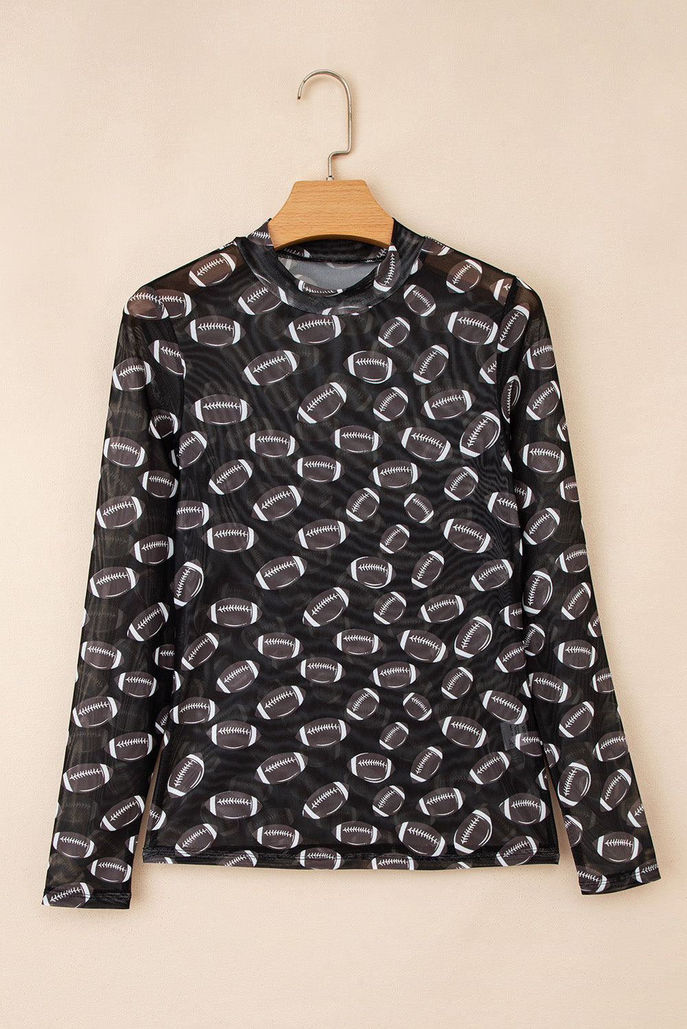 Game Day Sheer Mesh Long Sleeve Top