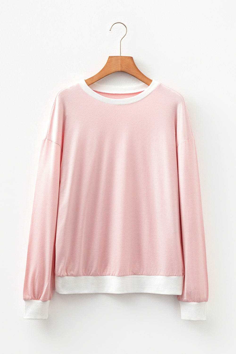 Stripe Contrast Trim Patchwork Top