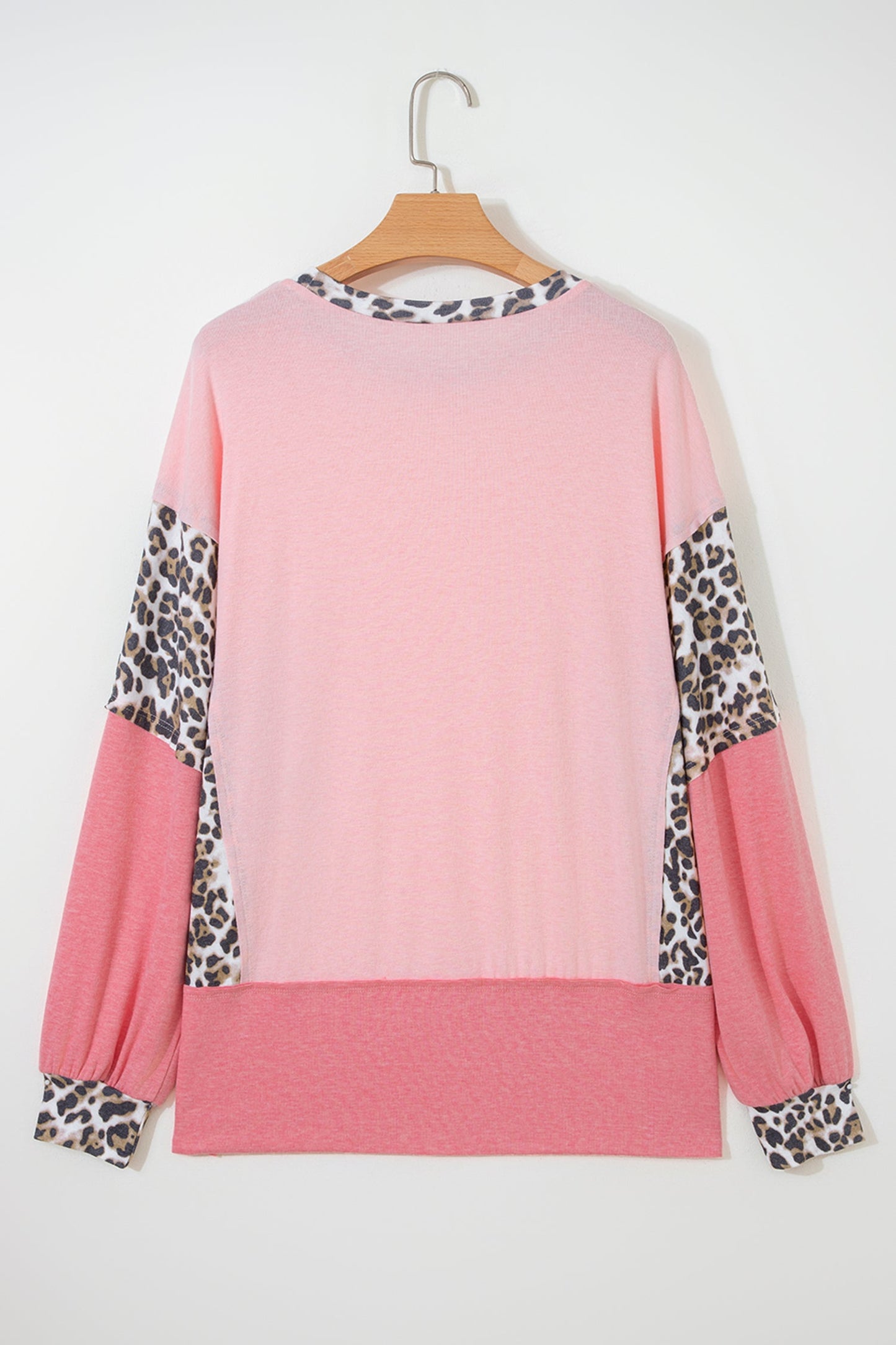 Leopard Patchwork Dolman Sleeve Sweatshirt
