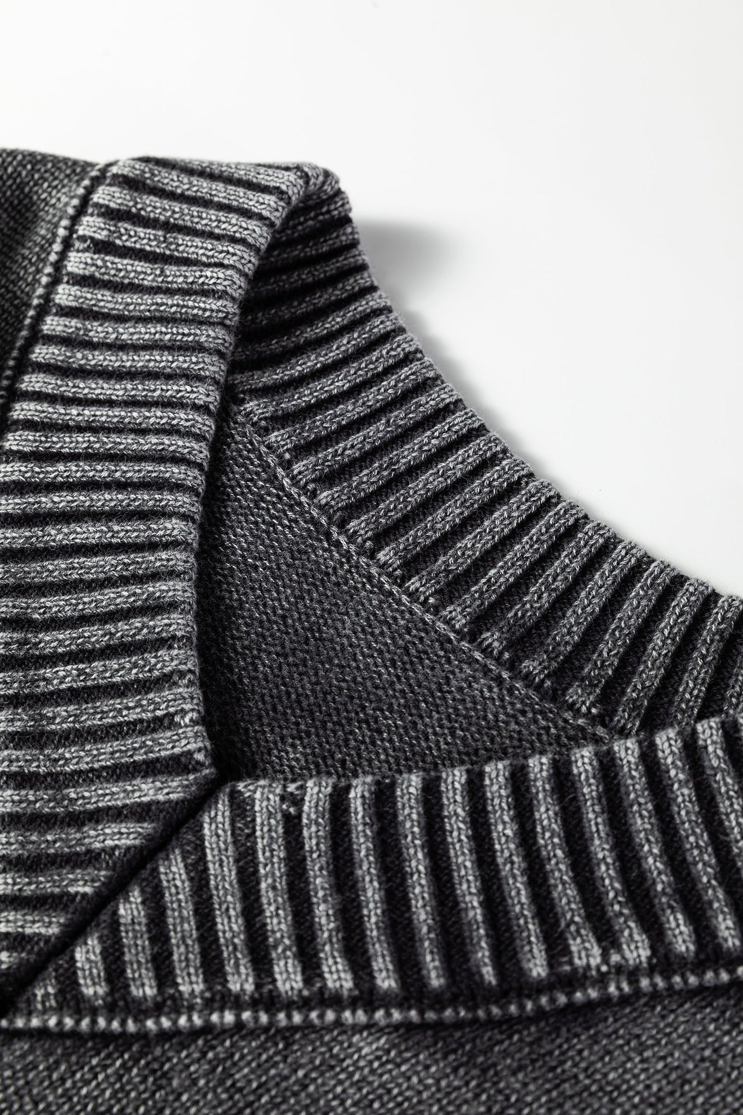 Mineral Wash Reverse Seam V-Neck Drop Shoulder Sweater