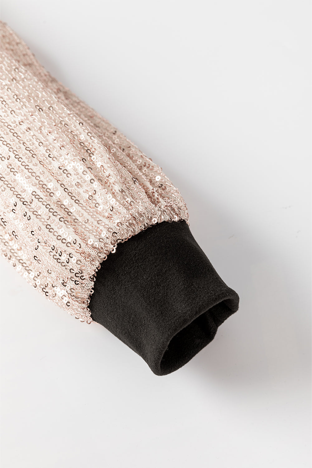 Solid Sequin Patchwork Puff Sleeve Mini Dress