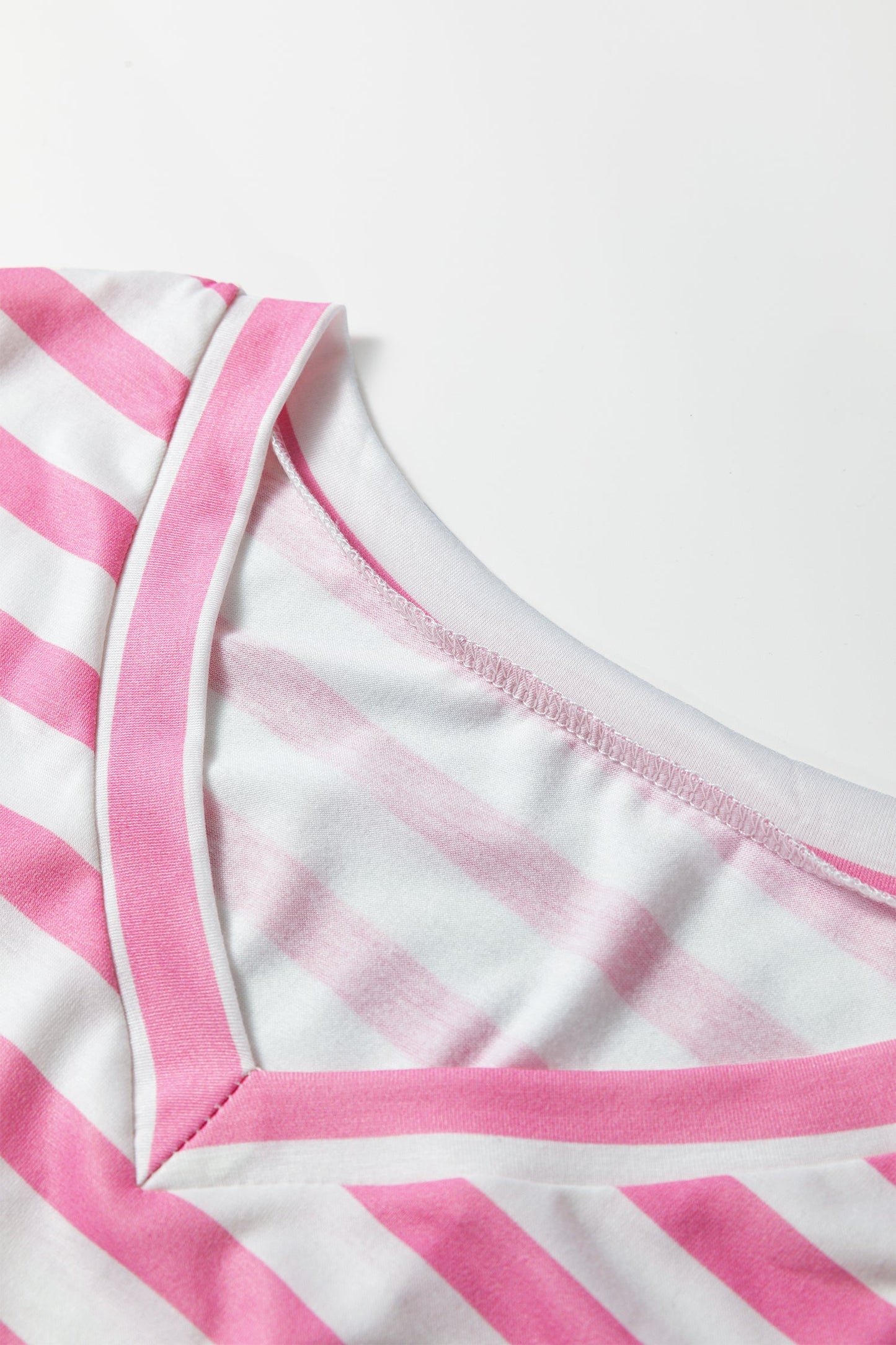 Stripe V-Neck Patch Pocket T-Shirt