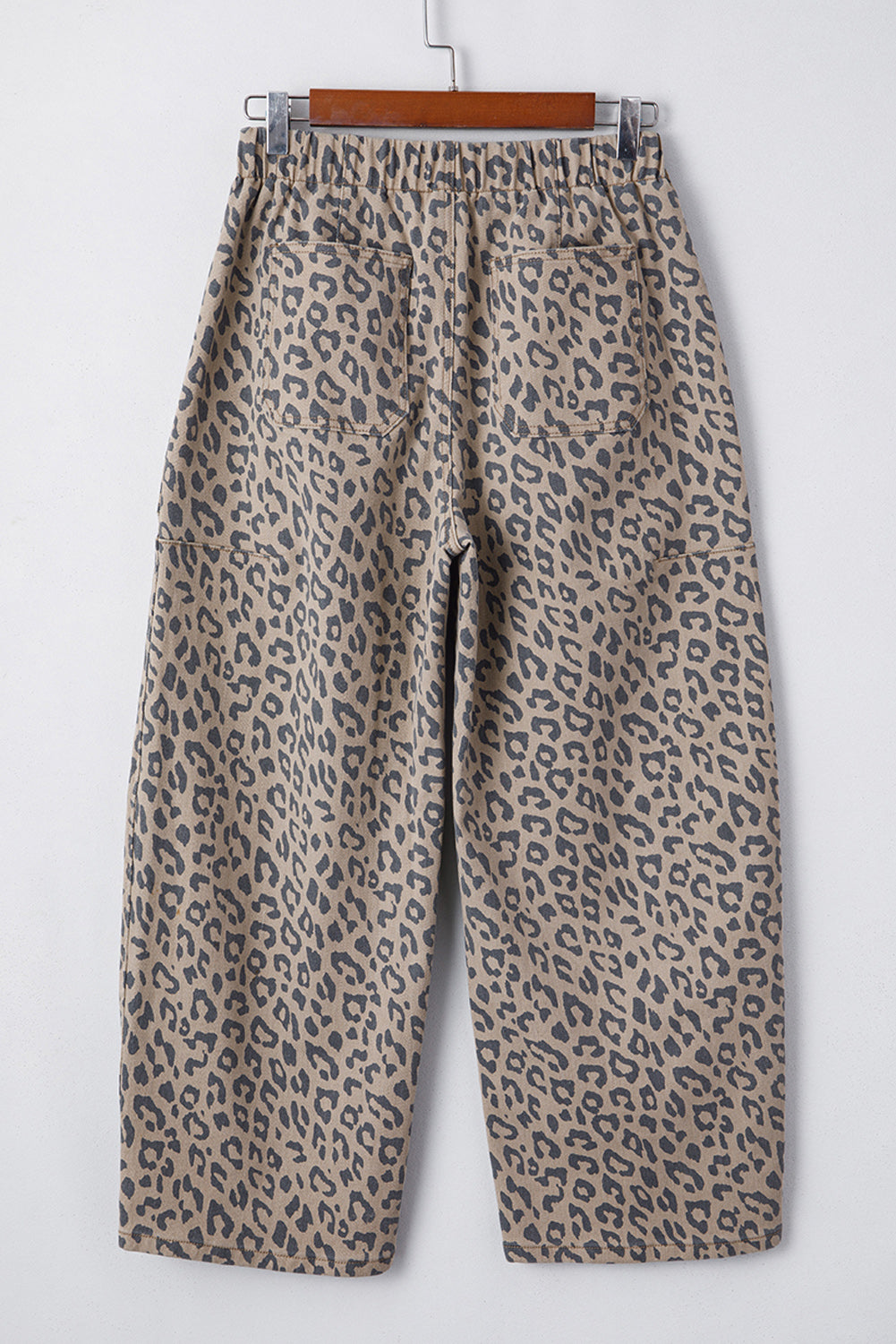 Camo & Leopard Denim Drawstring Waist Barrel Jeans