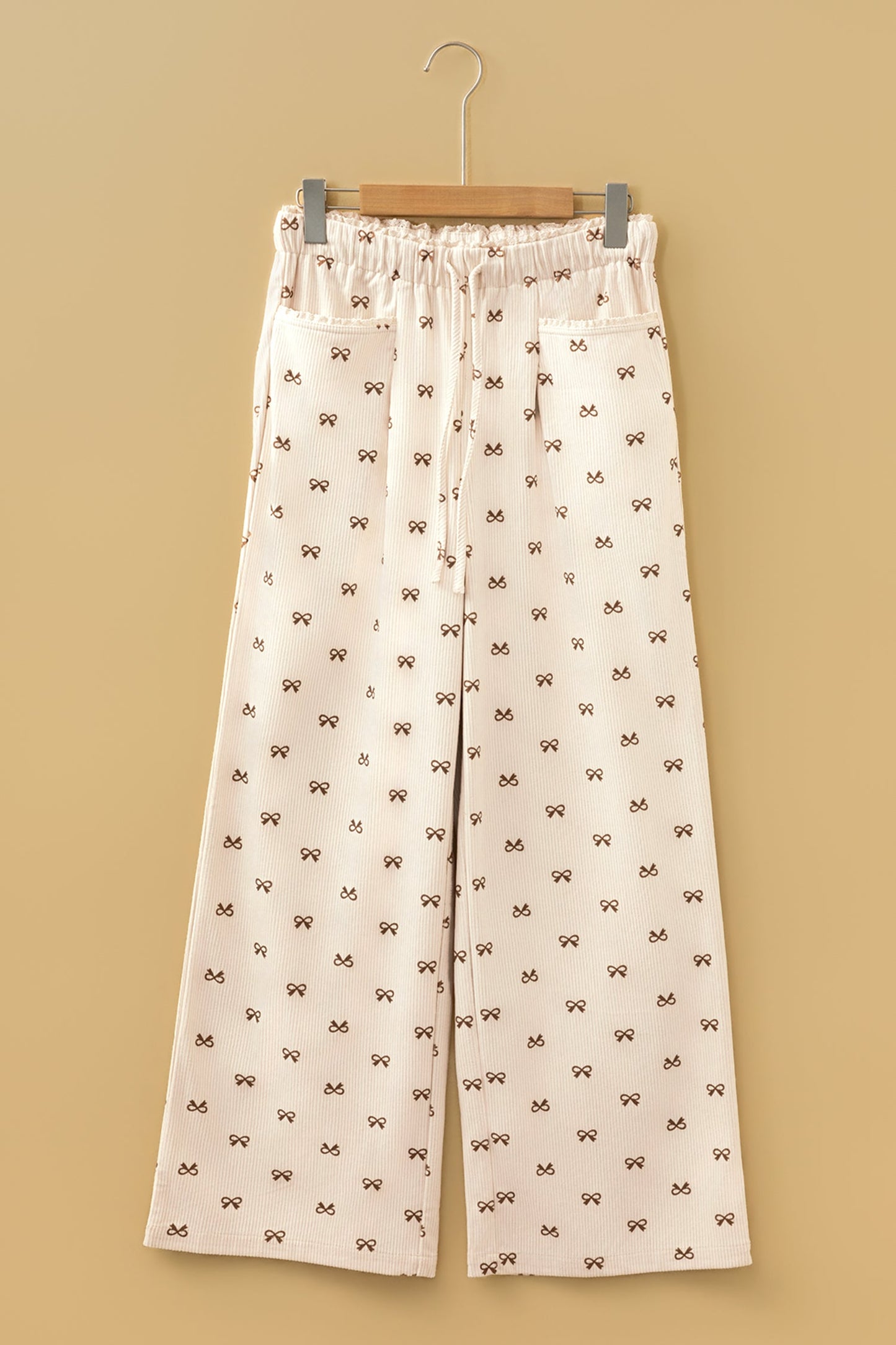Drawstring Elastic Waist Corduroy Pants