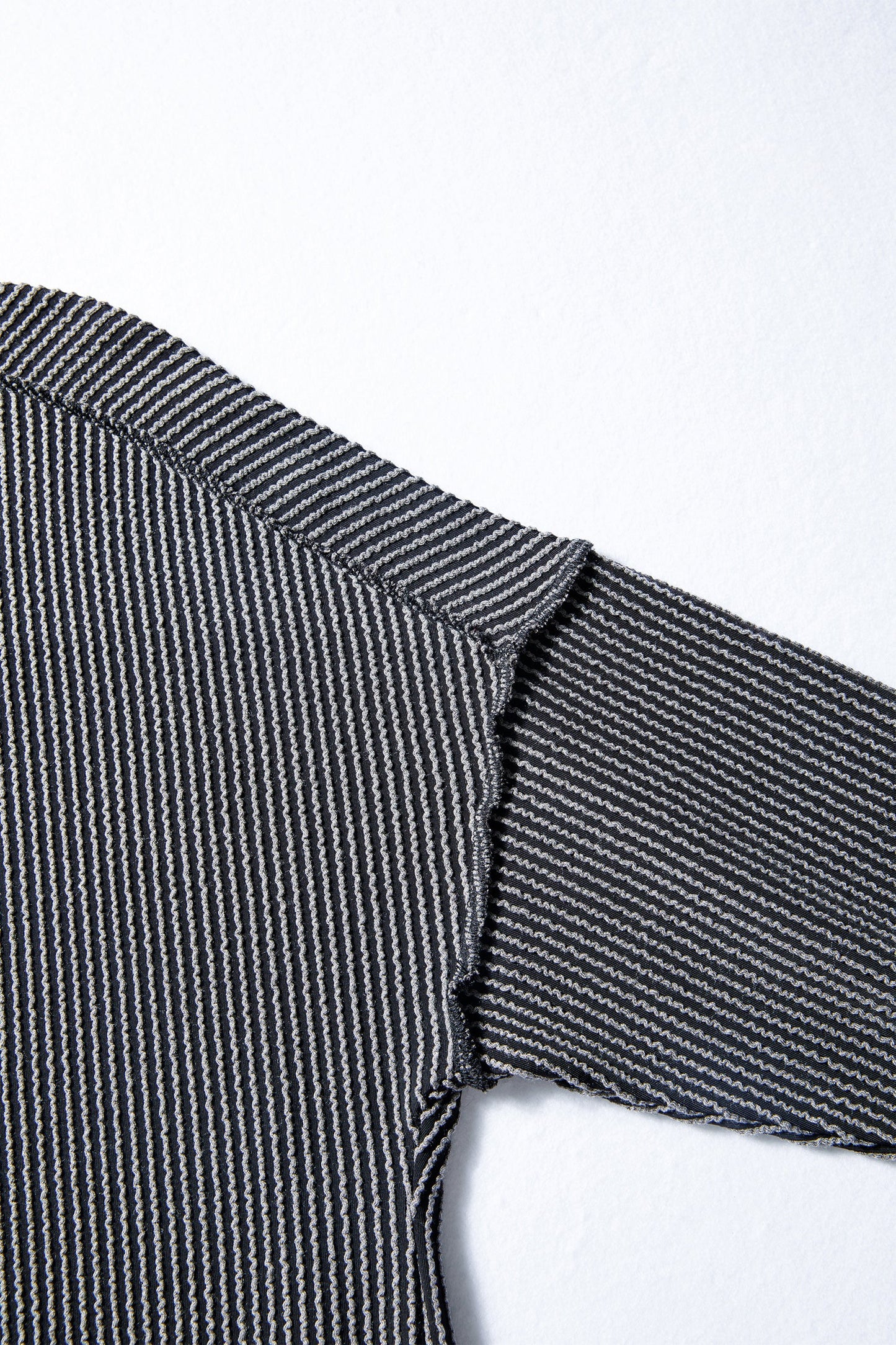 Solid Corded Knit Long Sleeve Top