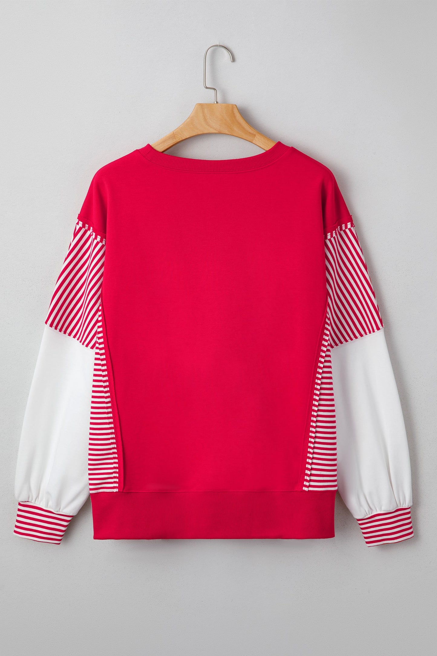 Stripe Patchwork Sleeve Colorblock Sweatshirt