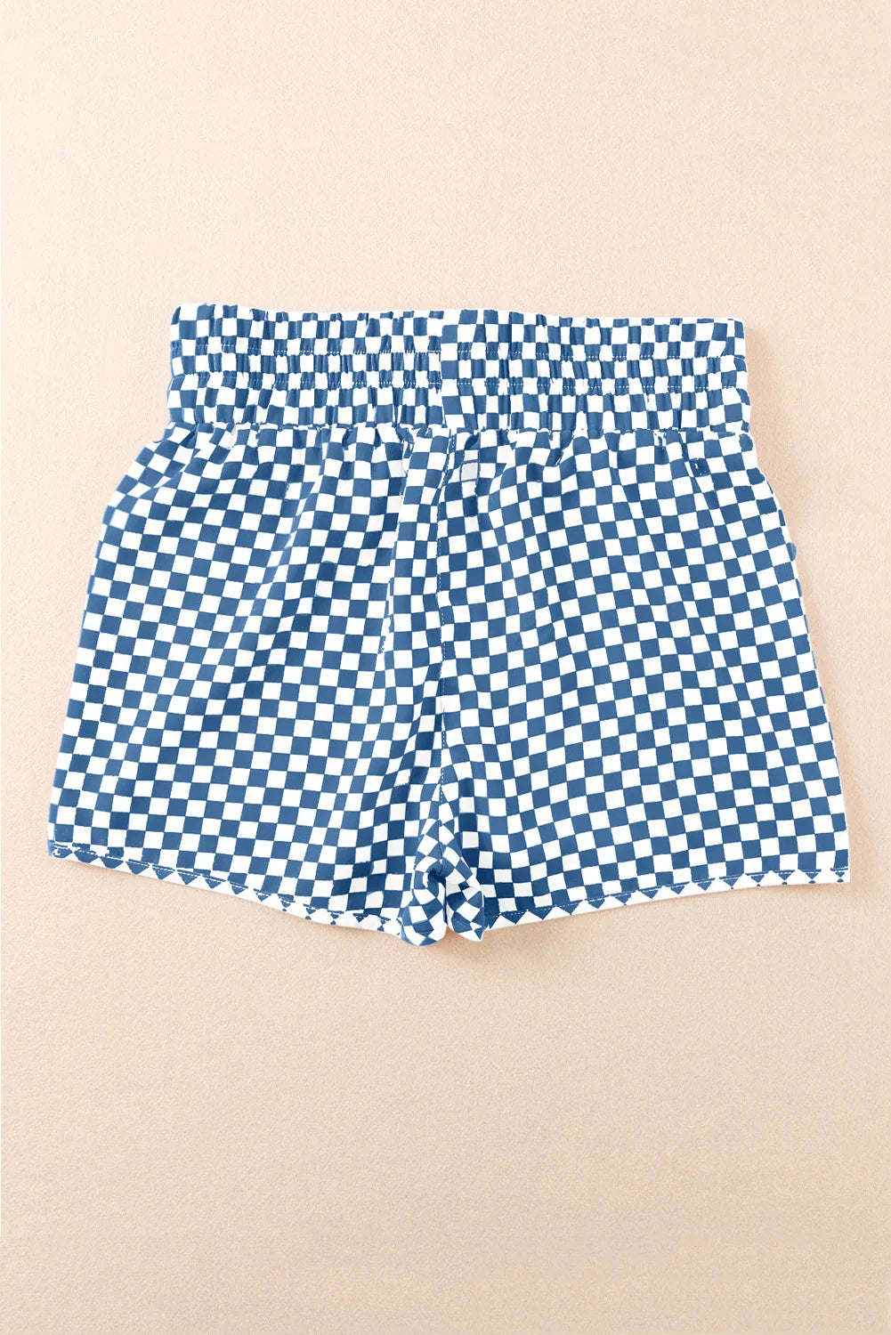 Leopard & Checker High Waist Athletic Shorts