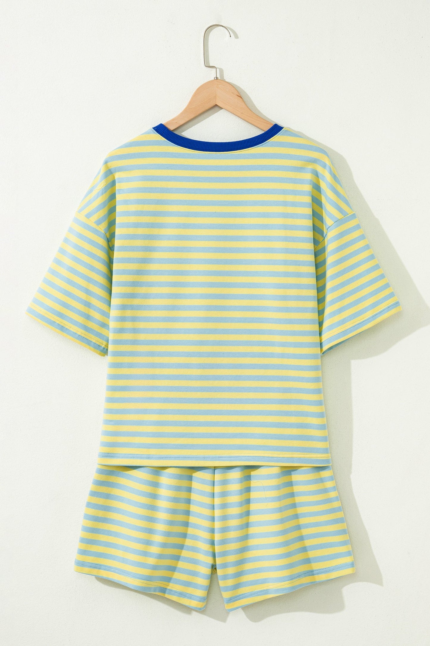 Stripe Terry Knit Top & Shorts Set