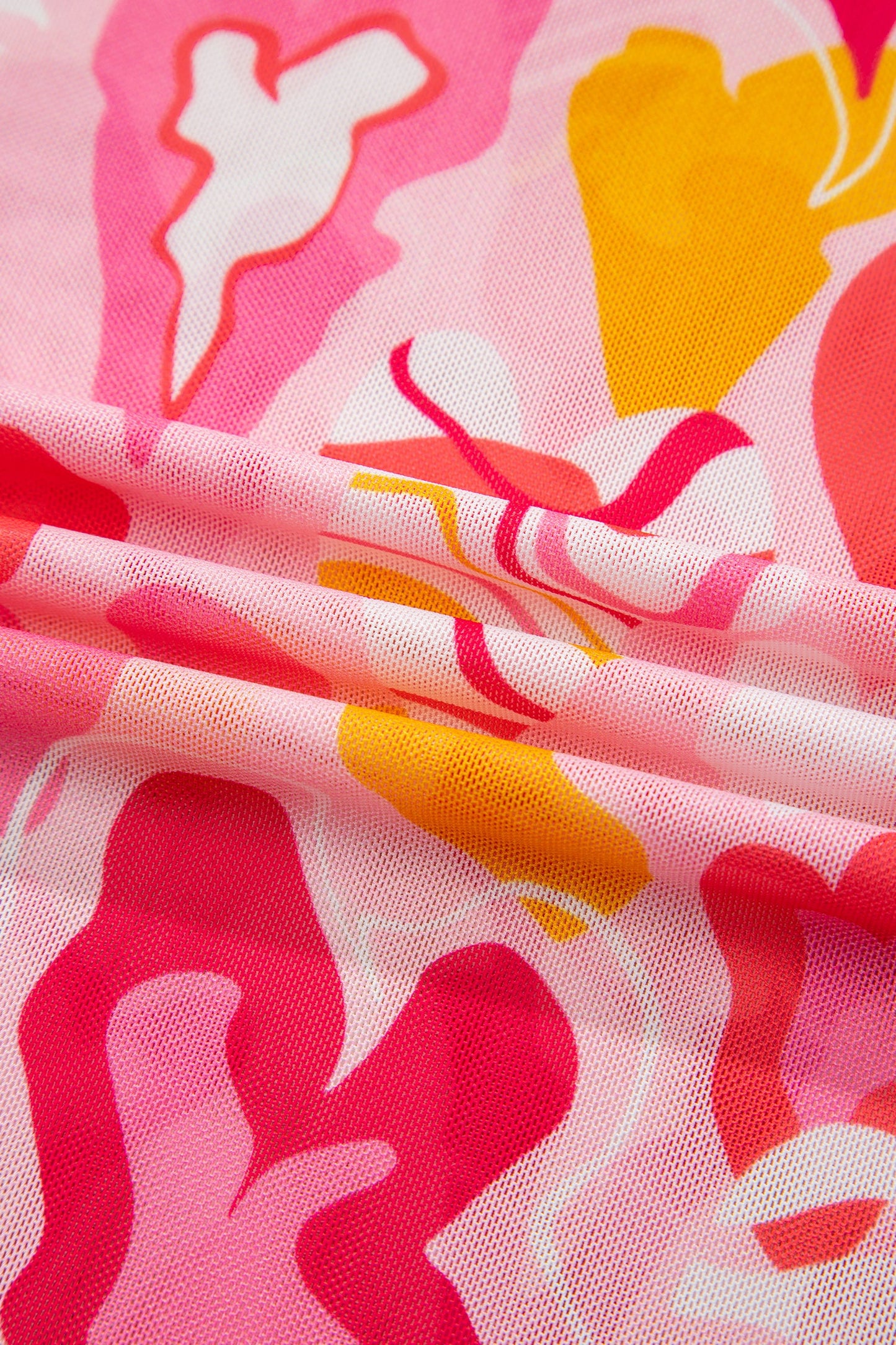 Valentine Heart Mesh Long Sleeve Top