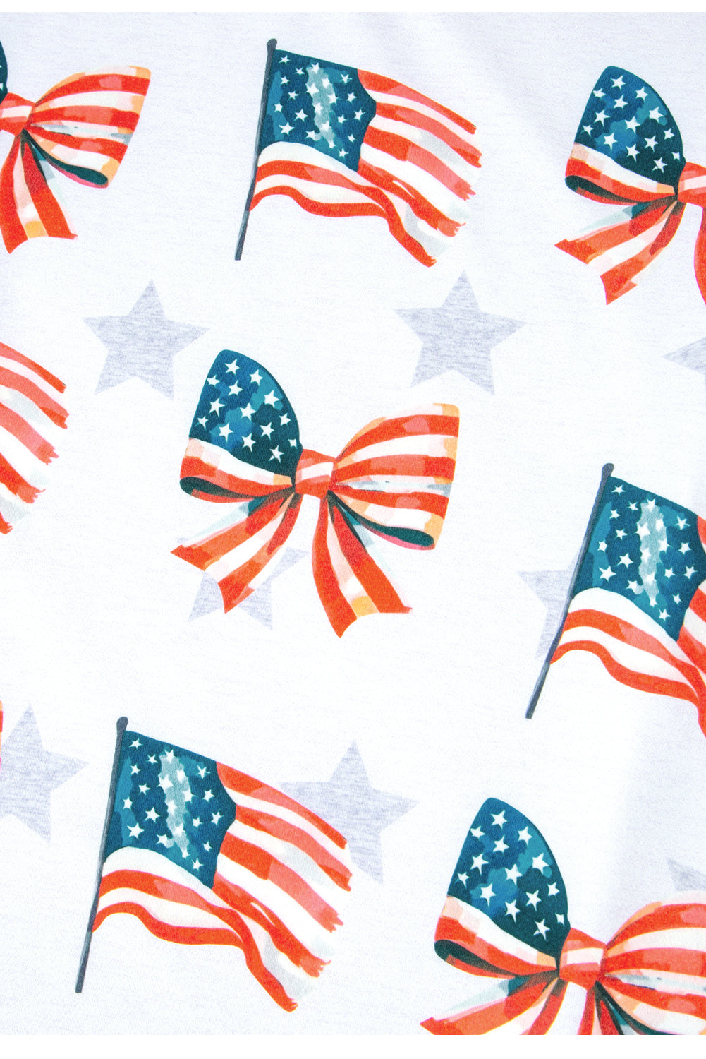 Patriotic Flag Bow Graphic Starry T-Shirt