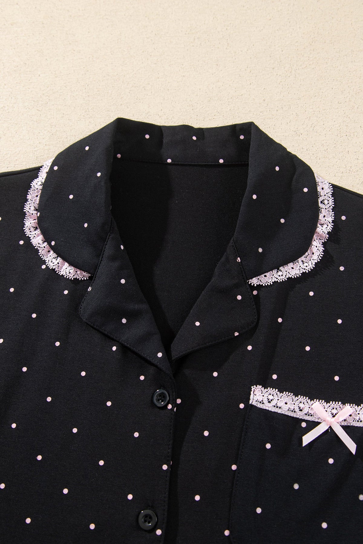 Polka Dot Long Sleeve Shirt & Pants Pajama Set