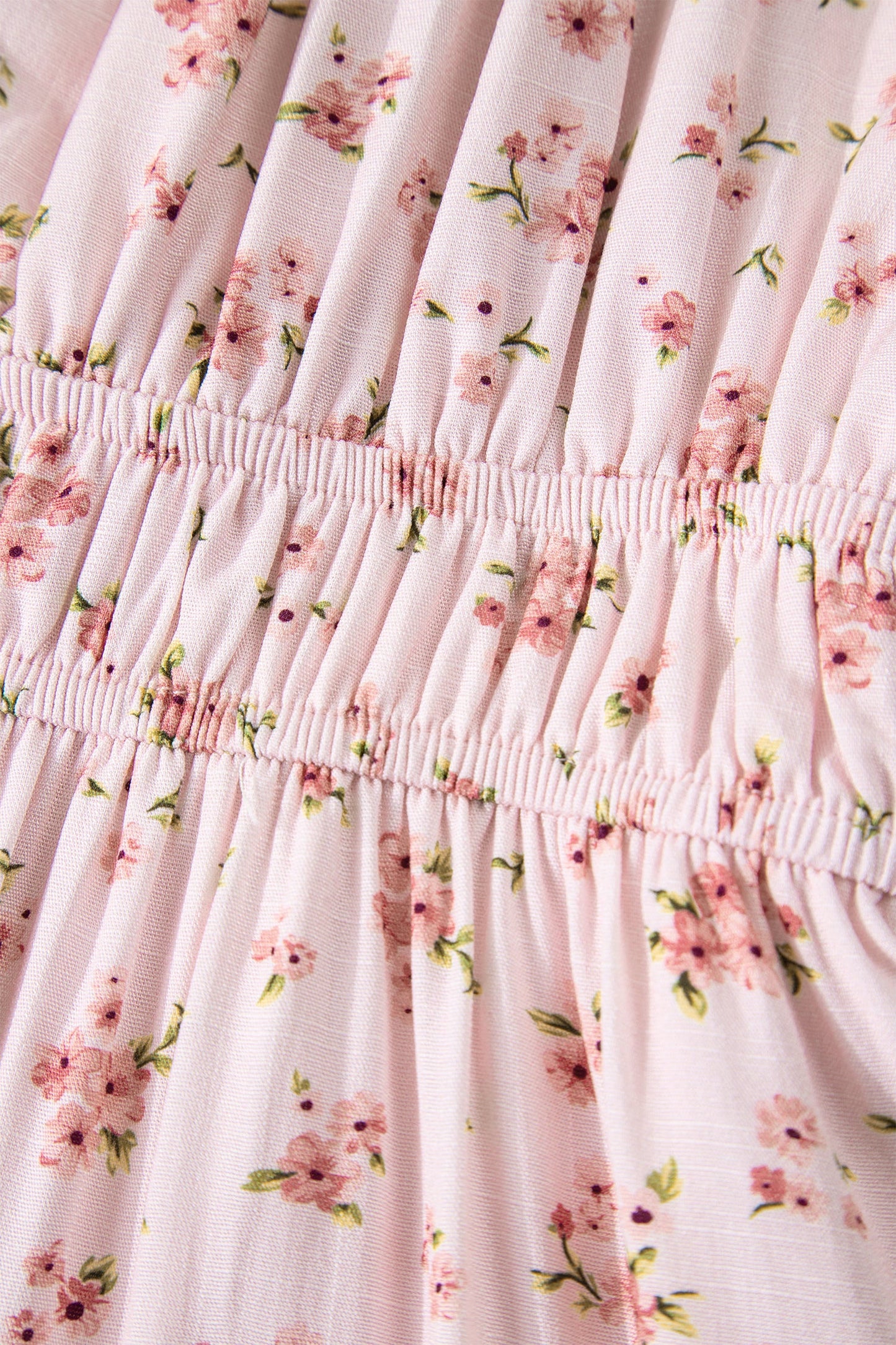 Floral Front Tie Shirred Waist Ruffle Mini Dress