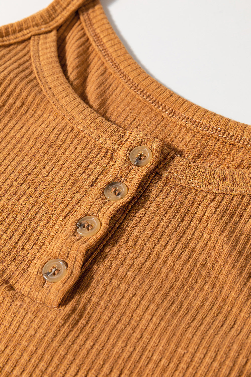 Ribbed Front Knot Buttoned Thin Strap Tank