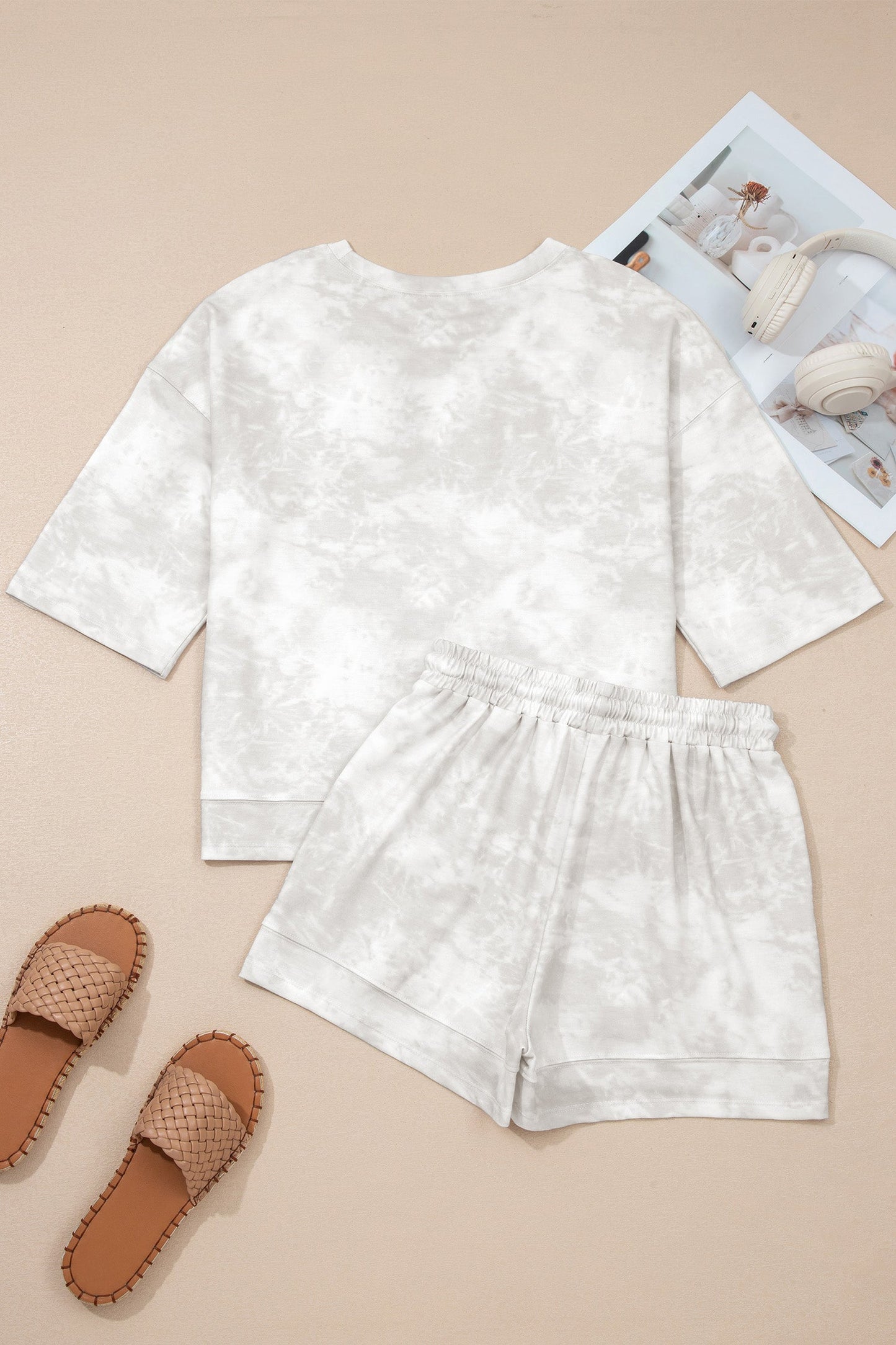 Tie Dye 3/4 Sleeve Top and Shorts Set